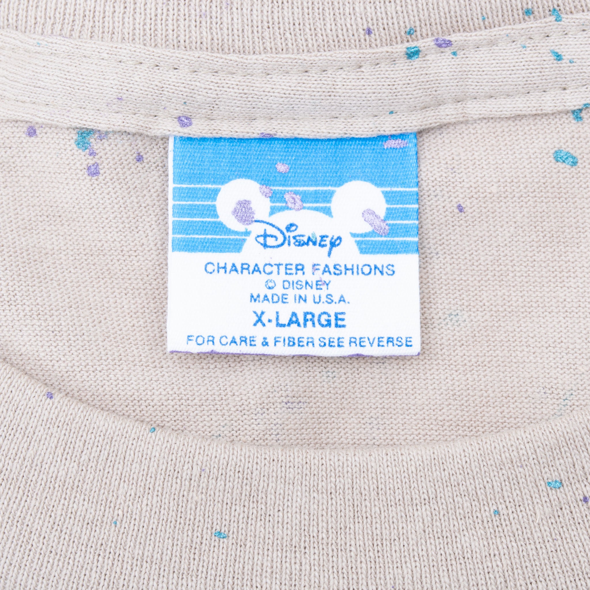 Disney Character Fashions neck label marked XL and Made in USA