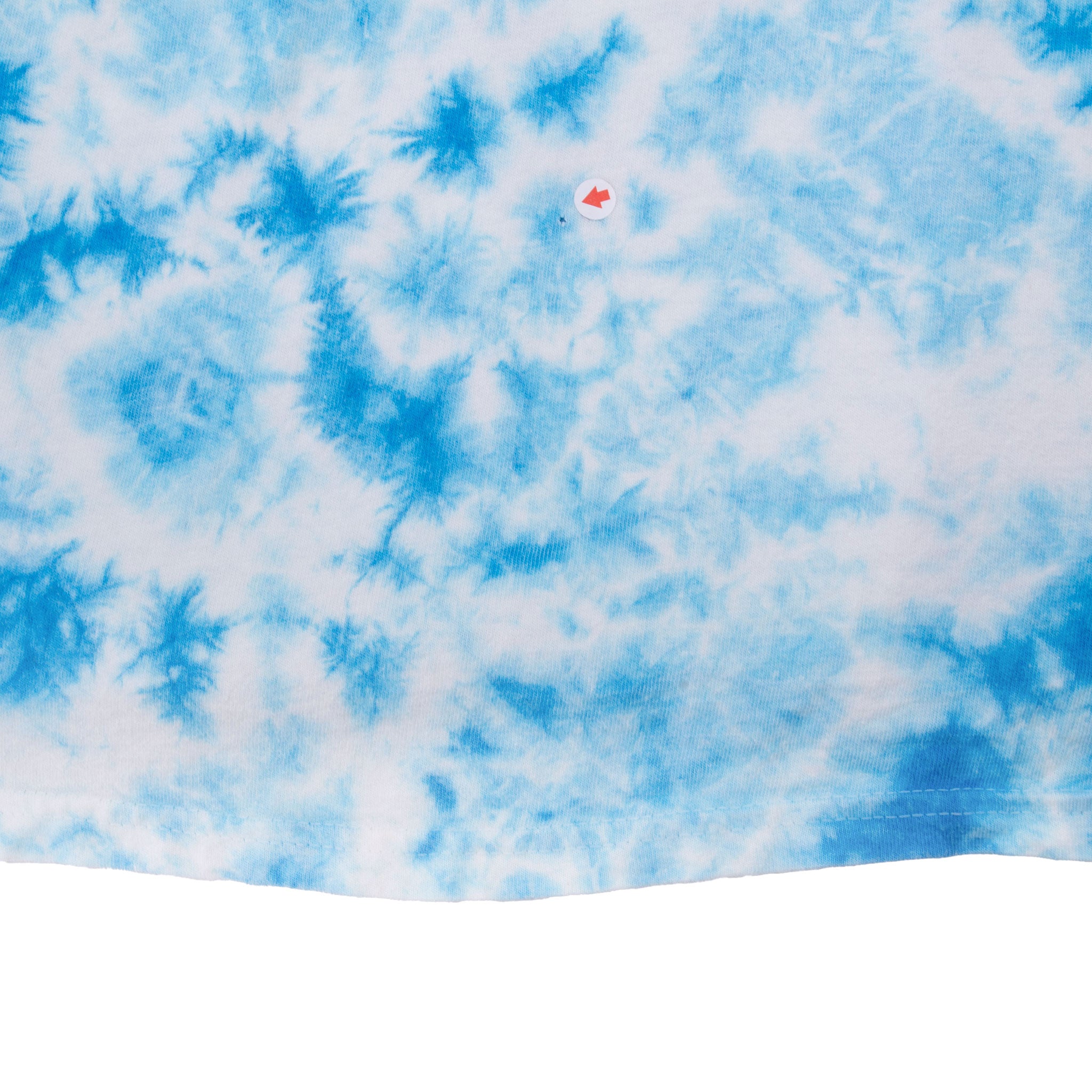 VINTAGE CRUMPLE TIE DYE BLUE WHITE HANES 2000S TEE SHIRT LARGE