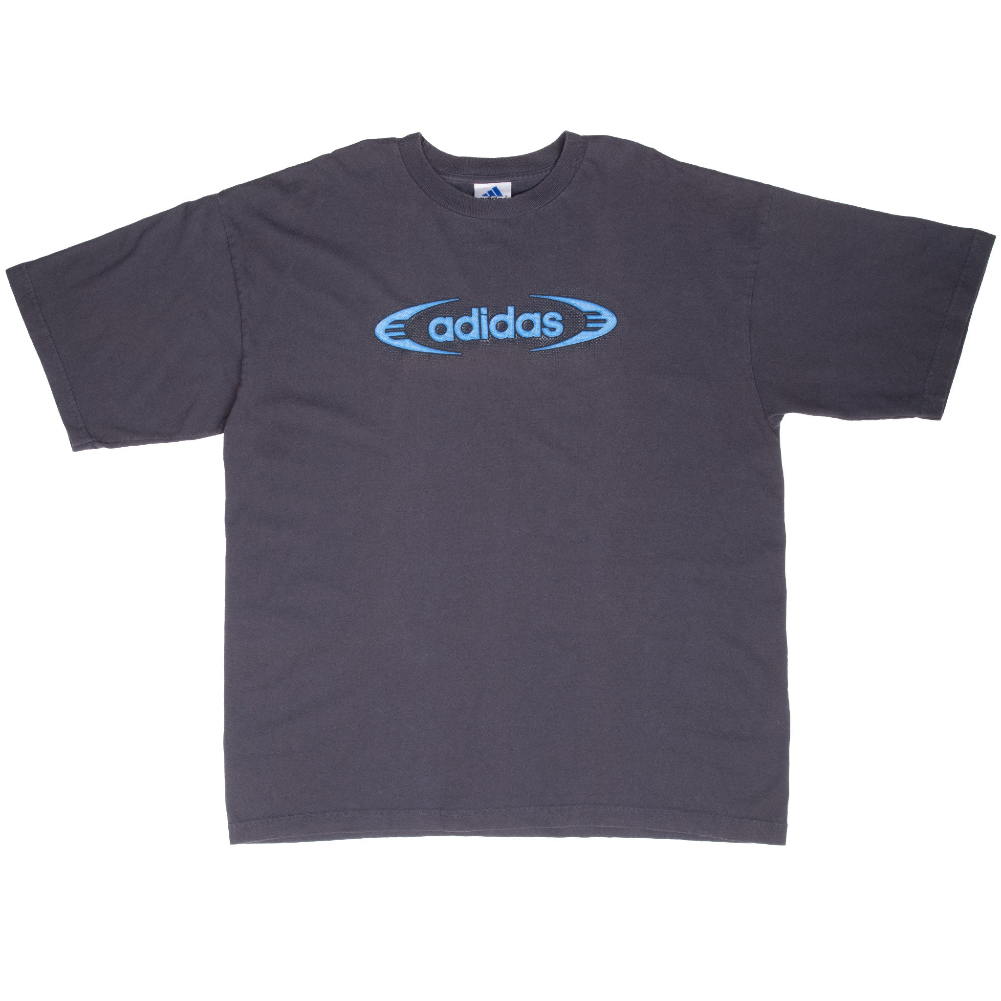 Vintage Adidas Spellout 1990S Dark Grey Tee Shirt Size XL