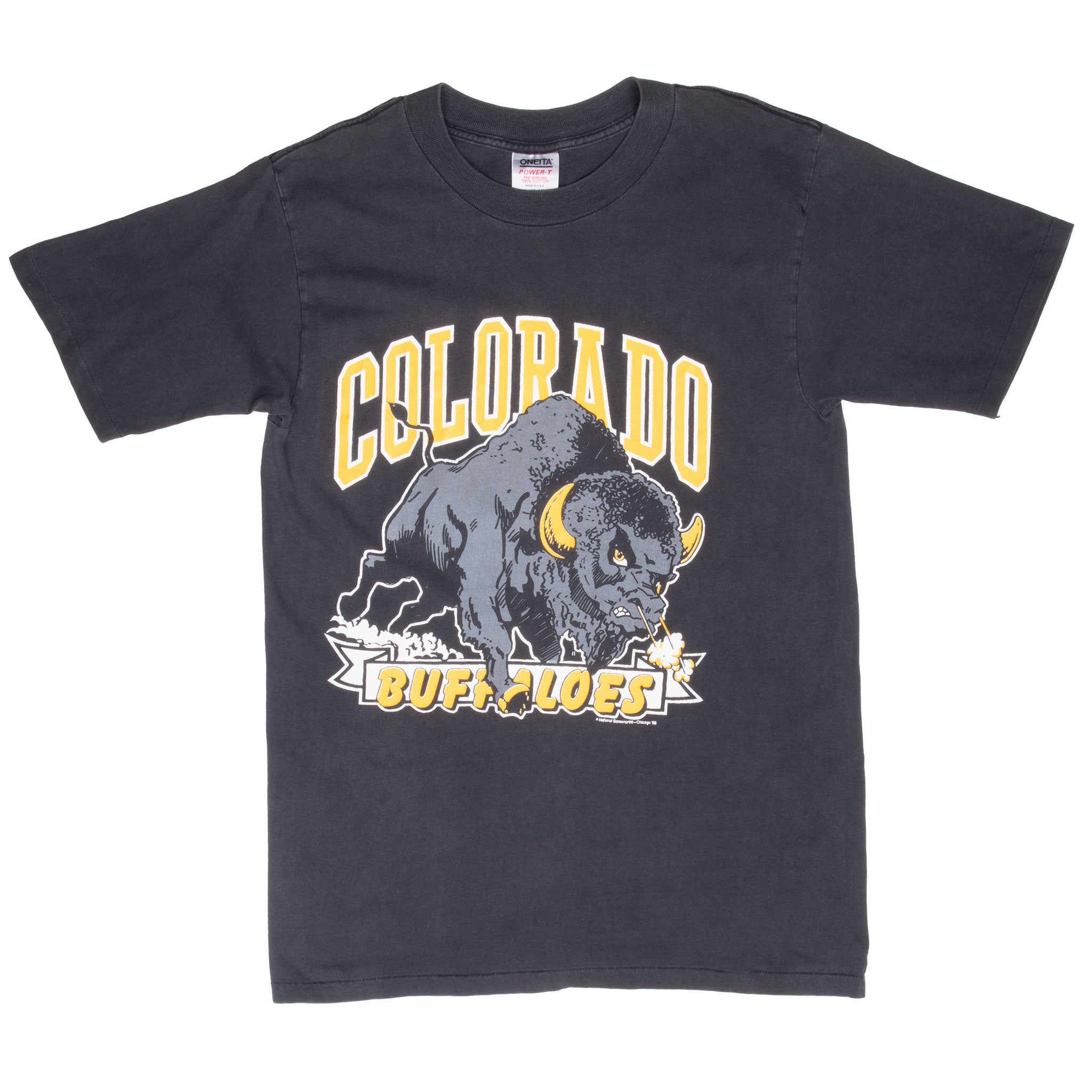 Vintage Ncaa Colorado Golden Buffaloes 1989 Tee Shirt Size Medium Made In Usa With Single Stitch Sleeves
