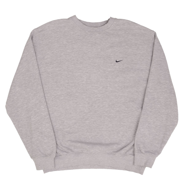 Vintage Nike Classic Swoosh Gray Sweatshirt 2000S Size XL