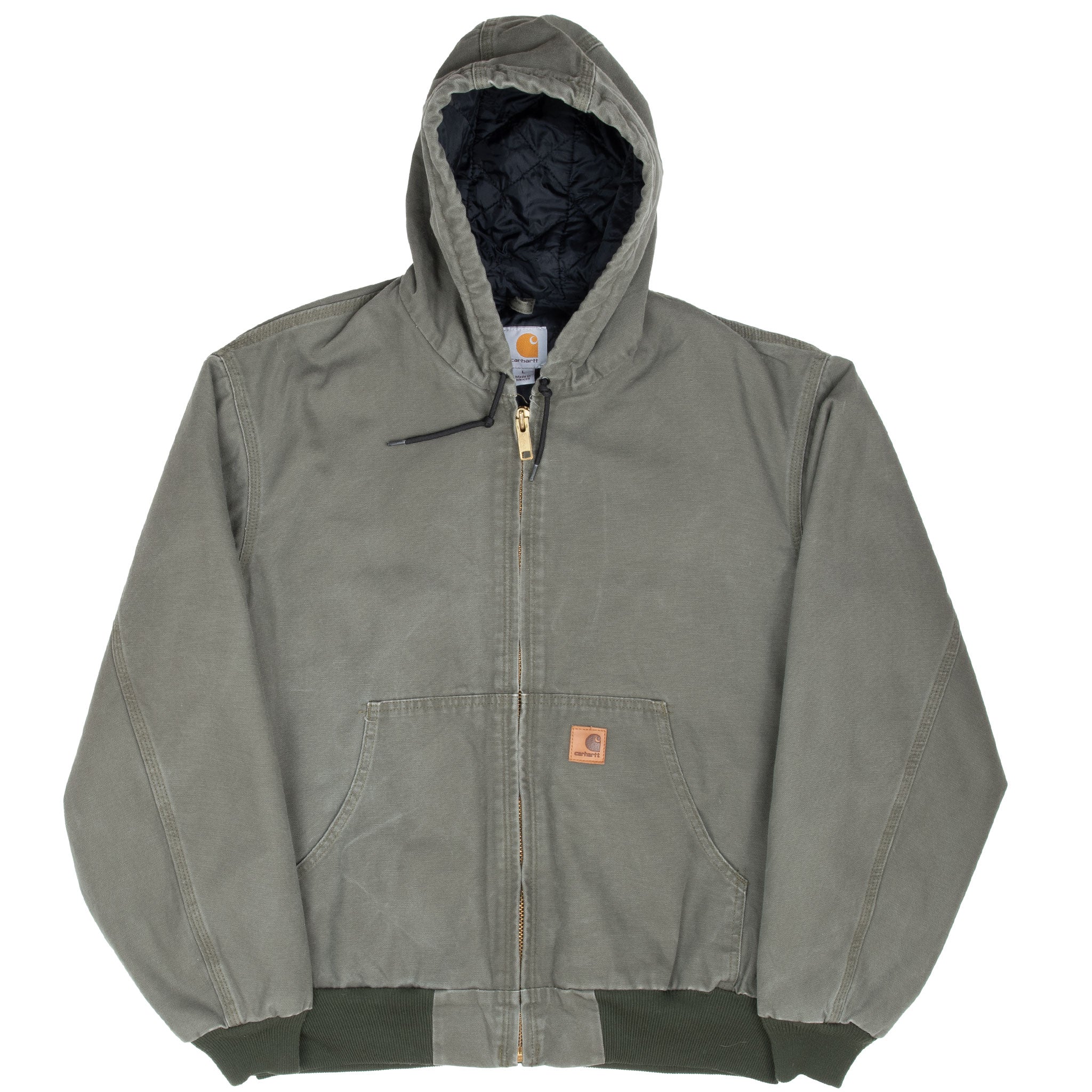 VINTAGE CARHARTT GREEN HOODED ACTIVE JACKET 2012 J280MOS SIZE LARGE