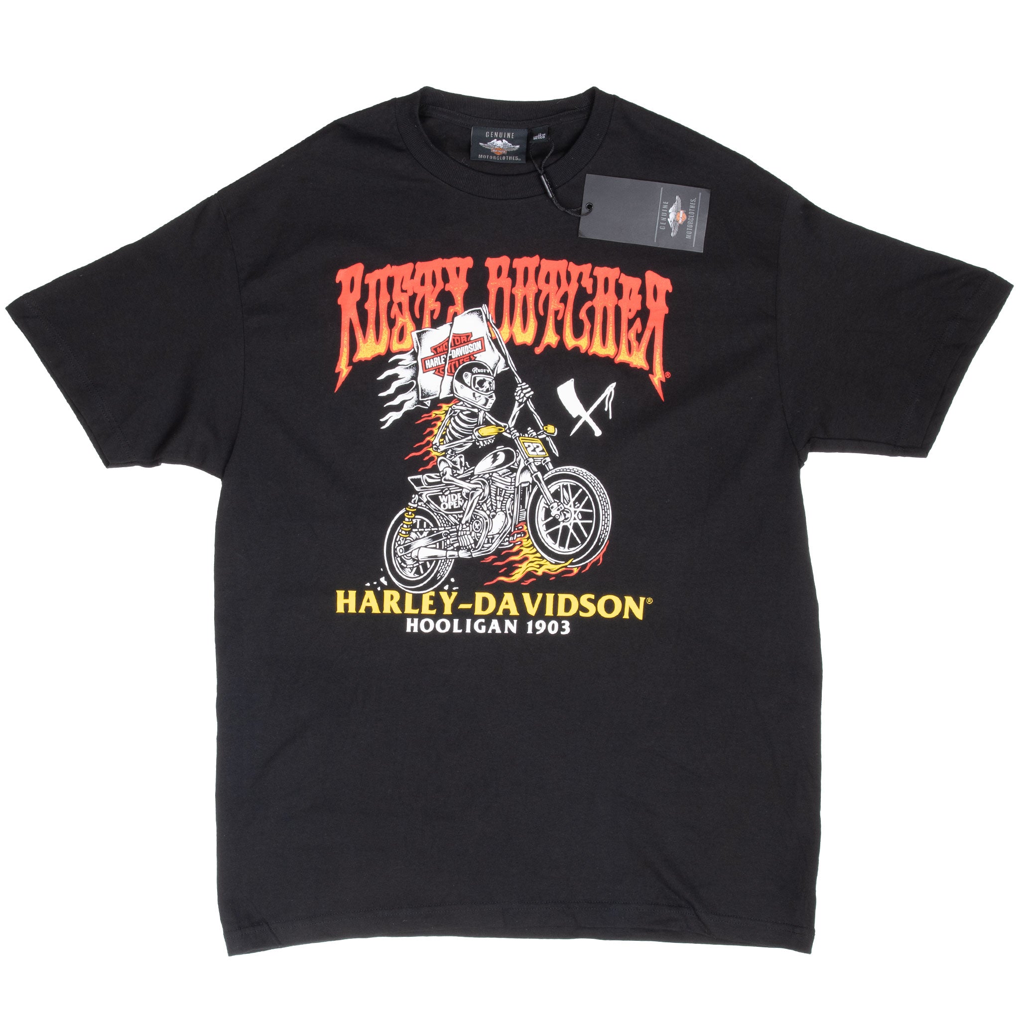 Vintage Harley Davidson Rusty Butcher Hooligan Tee Shirt Size XL Deadstock With Tags