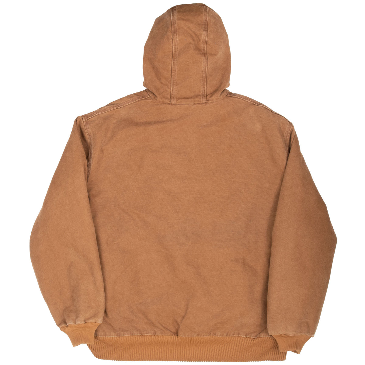 Back view of brown Carhartt J130 hooded active jacket