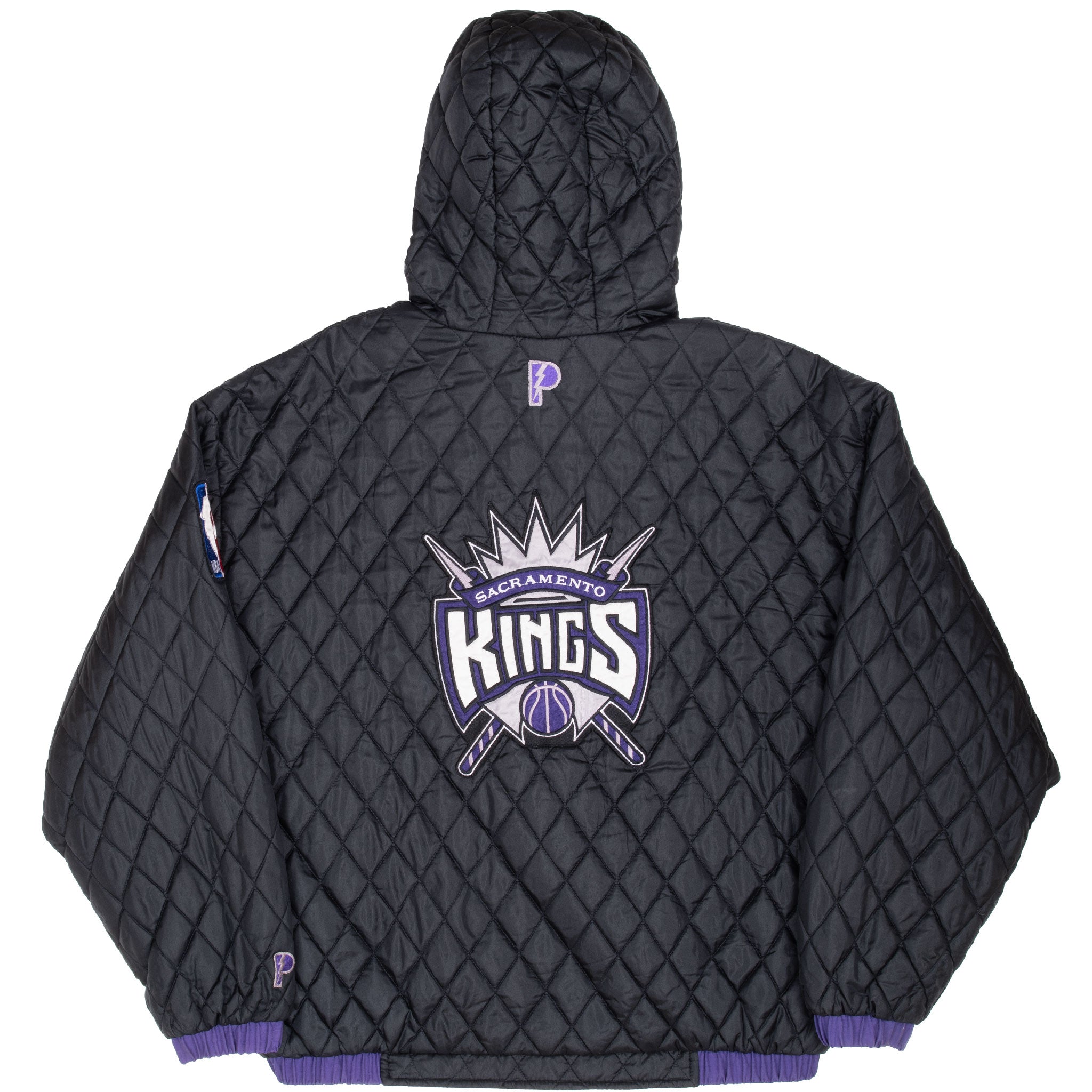 VINTAGE NBA SACRAMENTO KINGS REVERSIBLE HEAVY PRO PLAYER JACKET 1990S XL