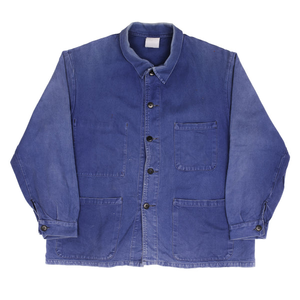 Vintage French Work Wear Odon Delcroix Jacket Bleu De Travail 1960s Size Medium Made In France