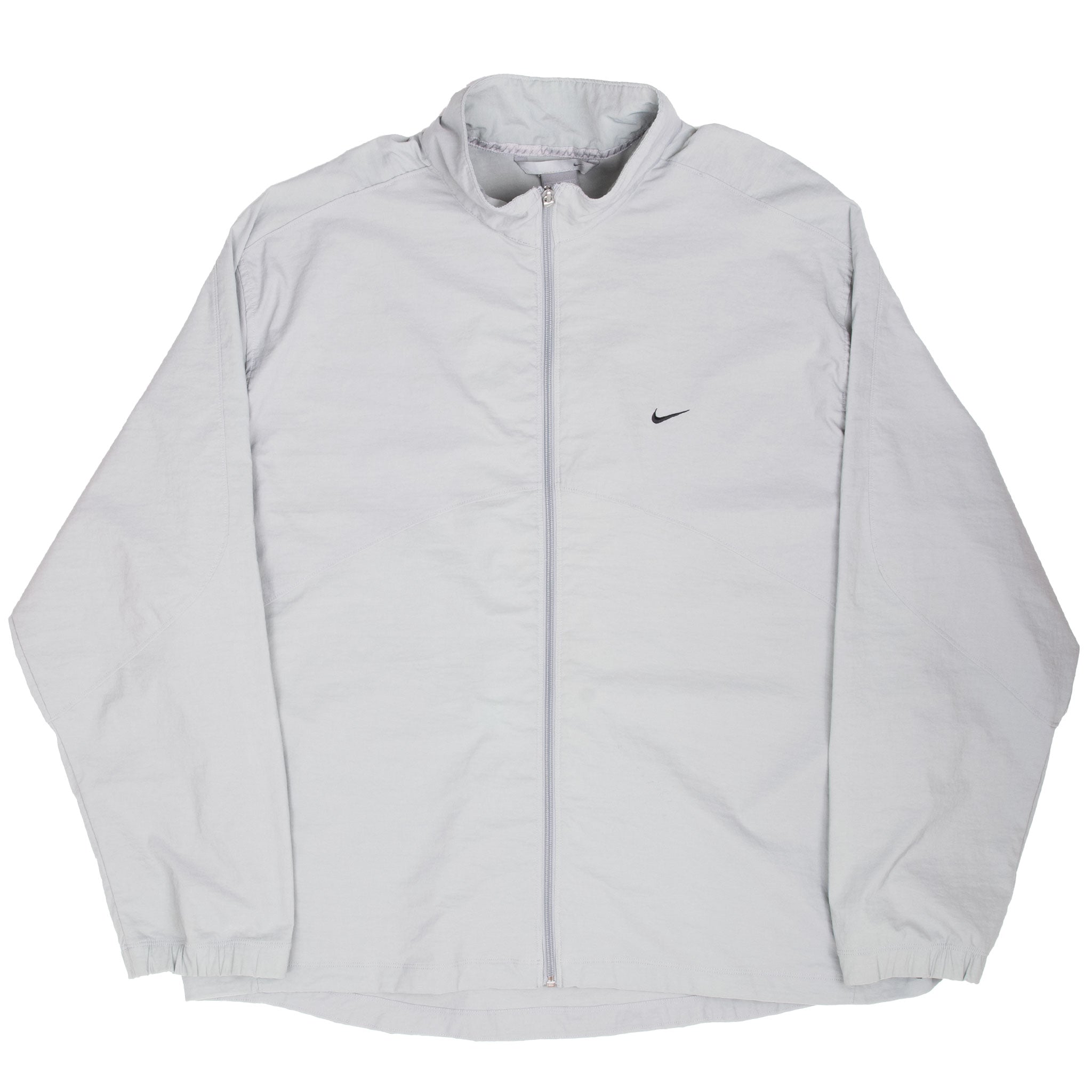 VINTAGE NIKE CLASSIC SWOOSH GREY WINDBREAKER JACKET 2000S 4XL
