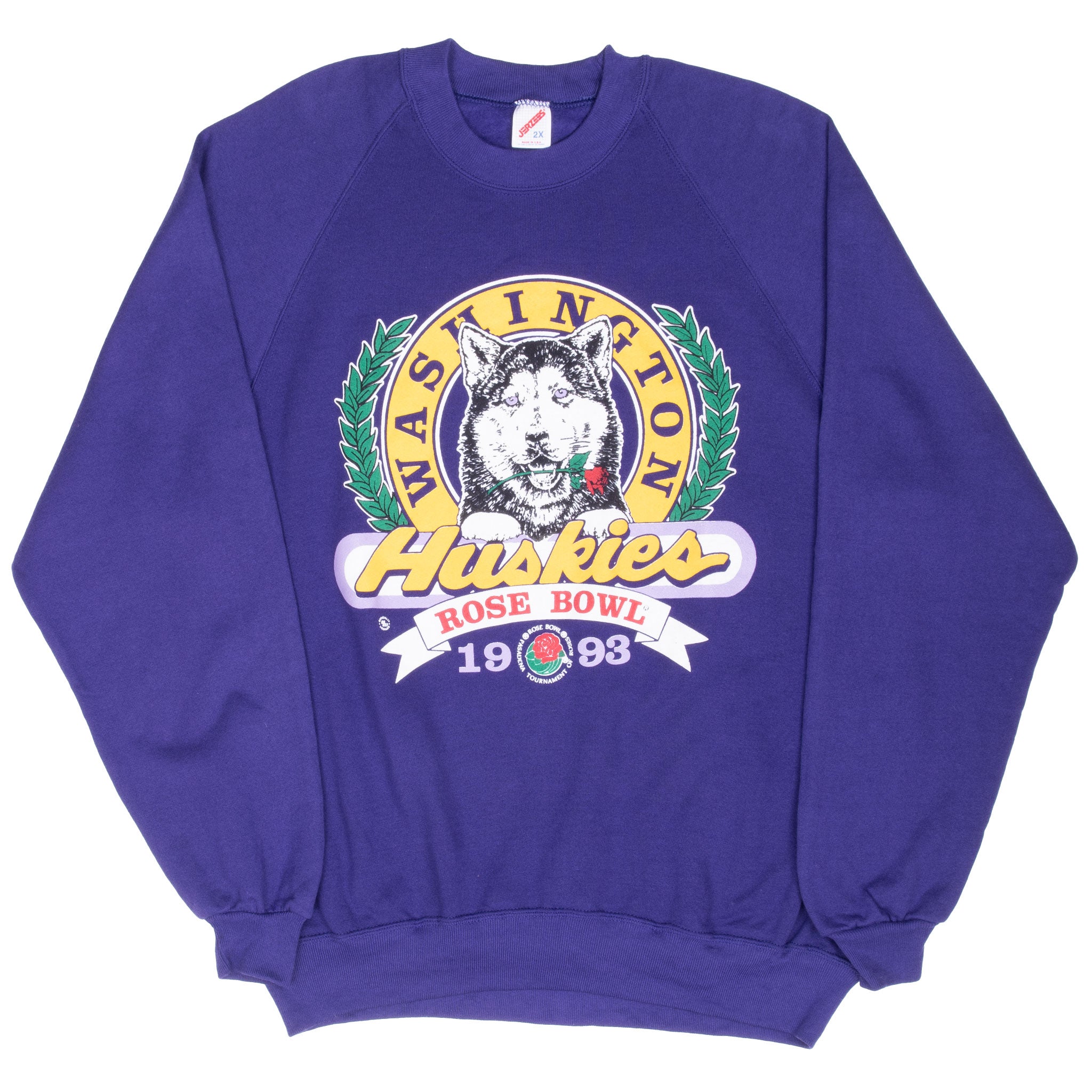 Vintage Ncaa Washington Huskies Rose Bowl Sweatshirt 1993 Size 2XL Made In Usa