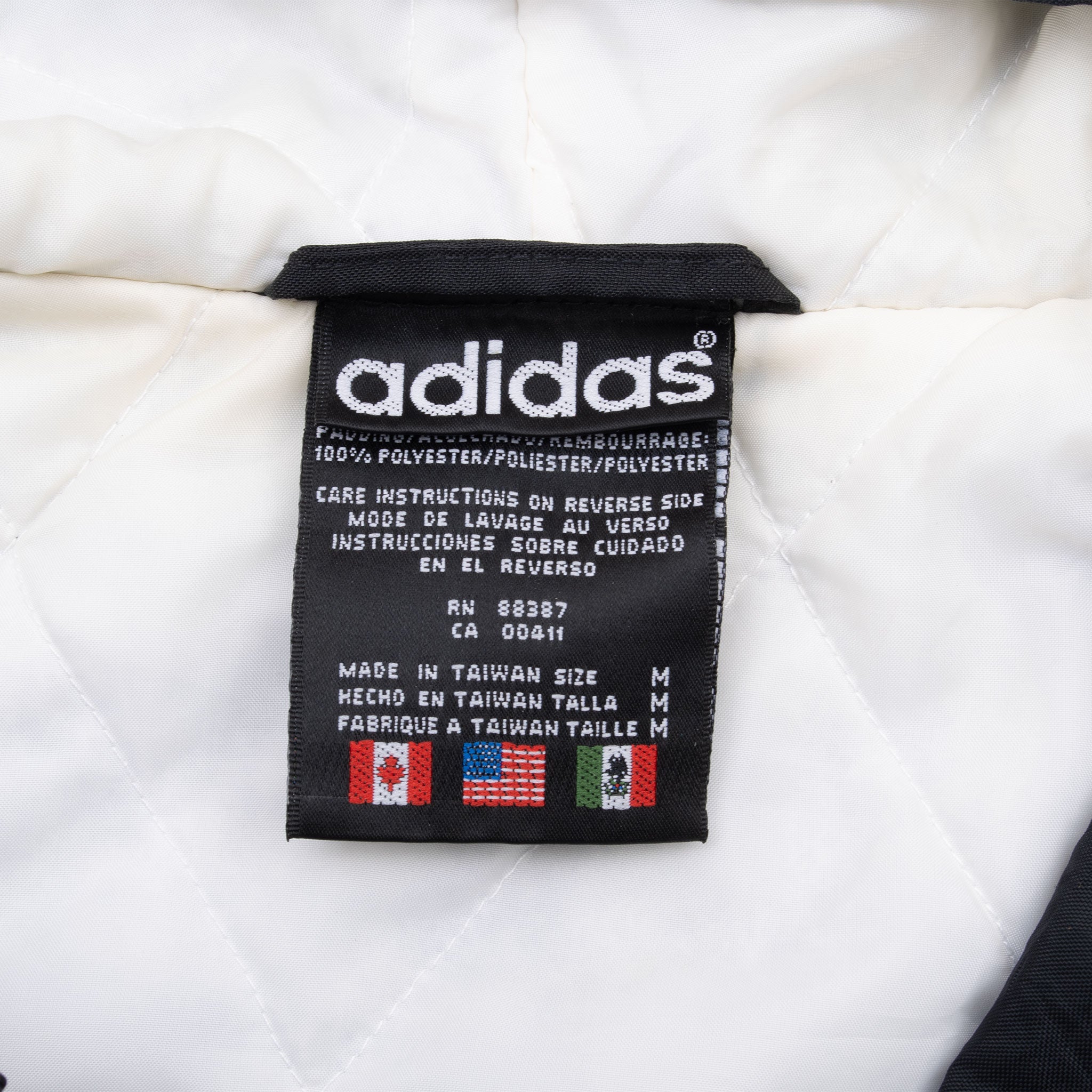 Vintage Adidas Black Hooded Windbreaker Jacket 1990S Size Medium