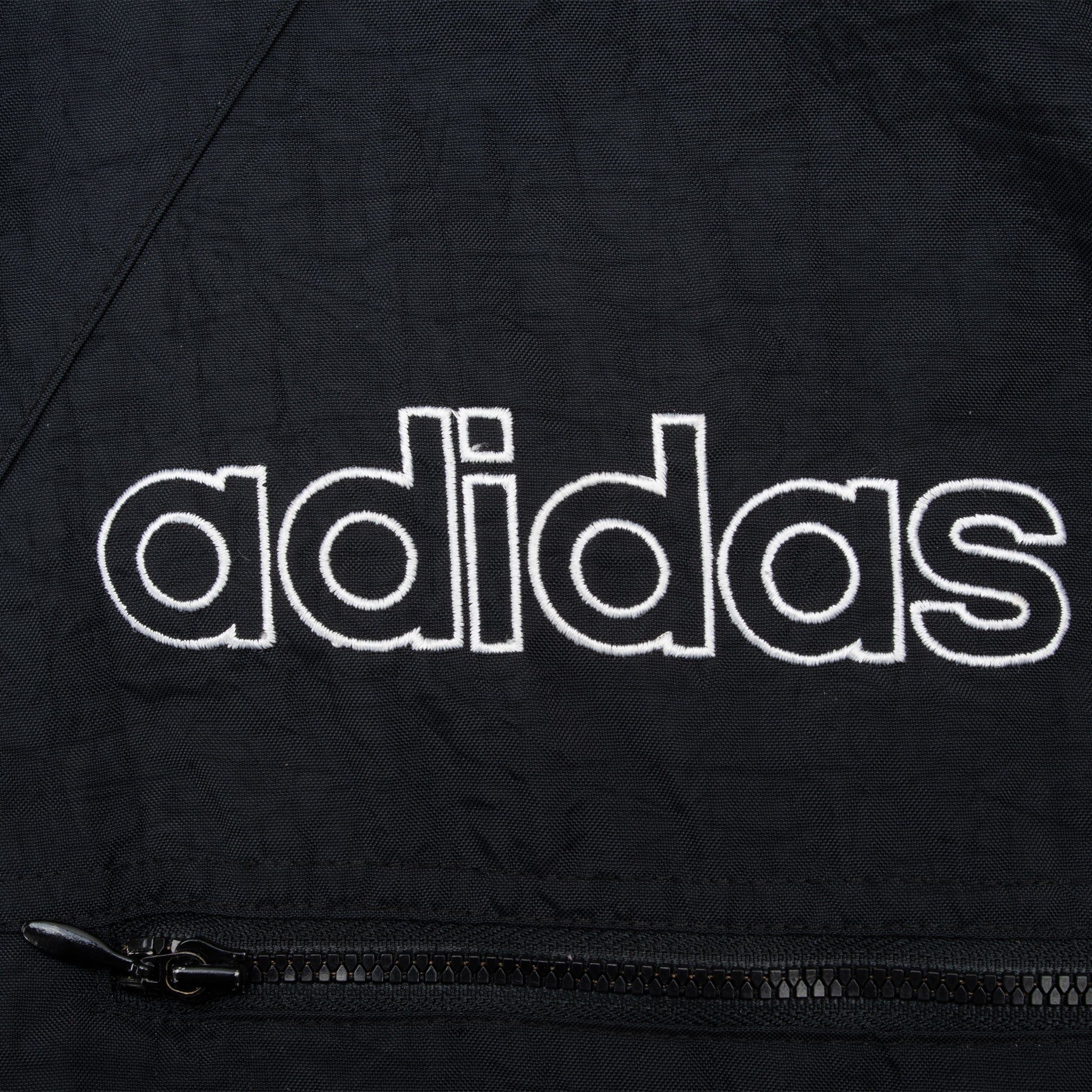 Vintage Adidas Black Hooded Windbreaker Jacket 1990S Size Medium