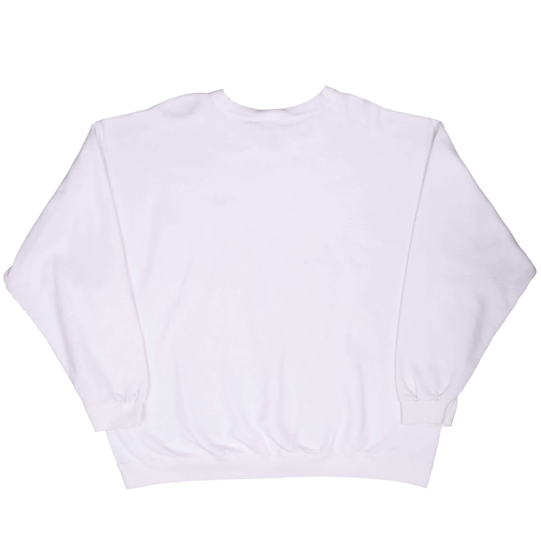 Back of plain white Nike crewneck sweatshirt
