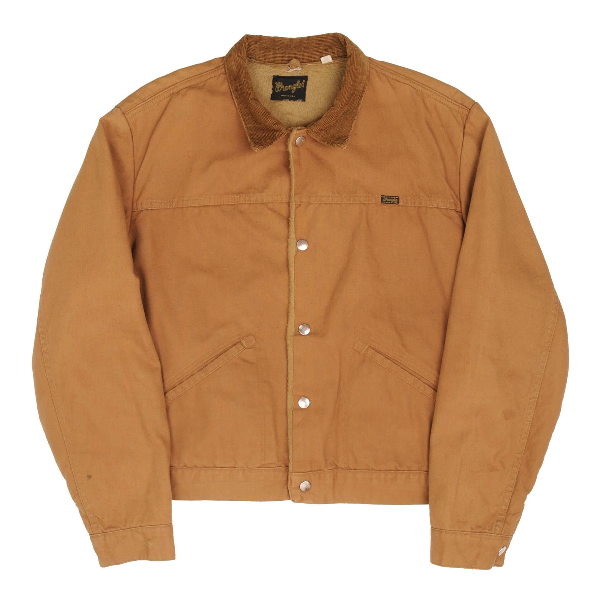 Vintage Wrangler Fure Lined Chore Jacket Size 46 1970S Made In Usa