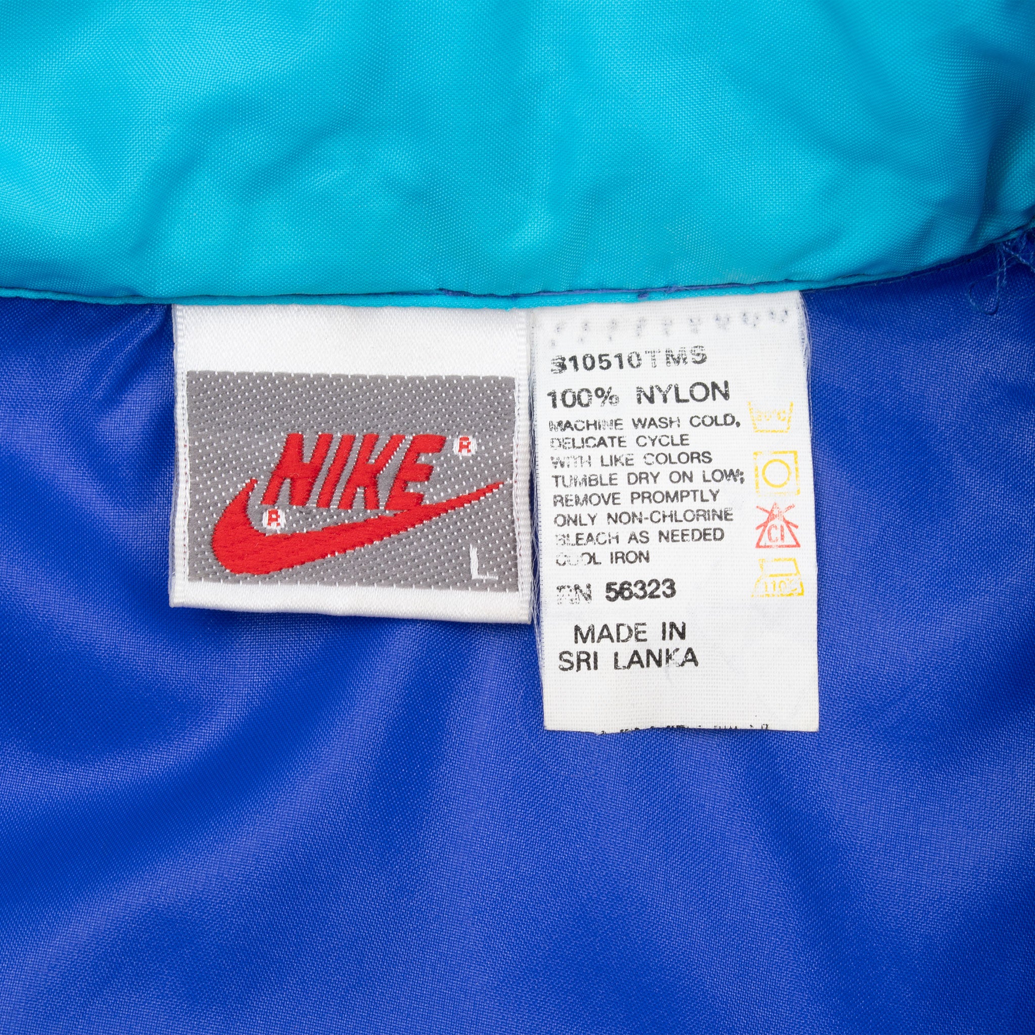 Vintage Nike Neon Blue Green Windbreaker Jacket Late 1980S Size Large
