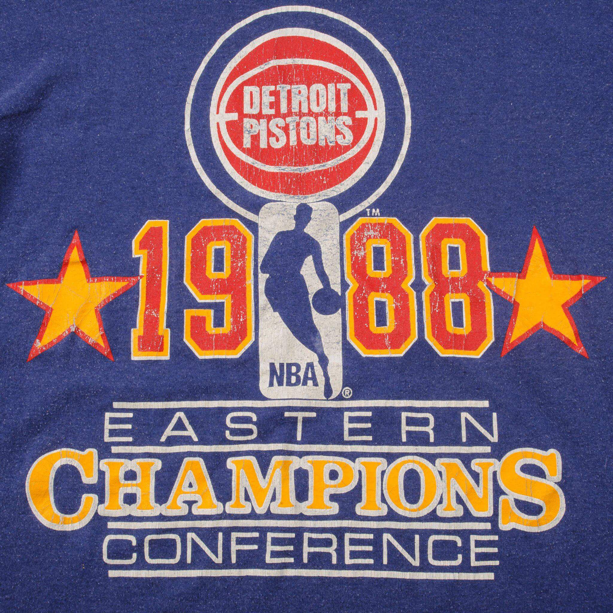 VINTAGE NBA DETROIT PISTON TEE SHIRT 1988 SIZE LARGE MADE IN USA