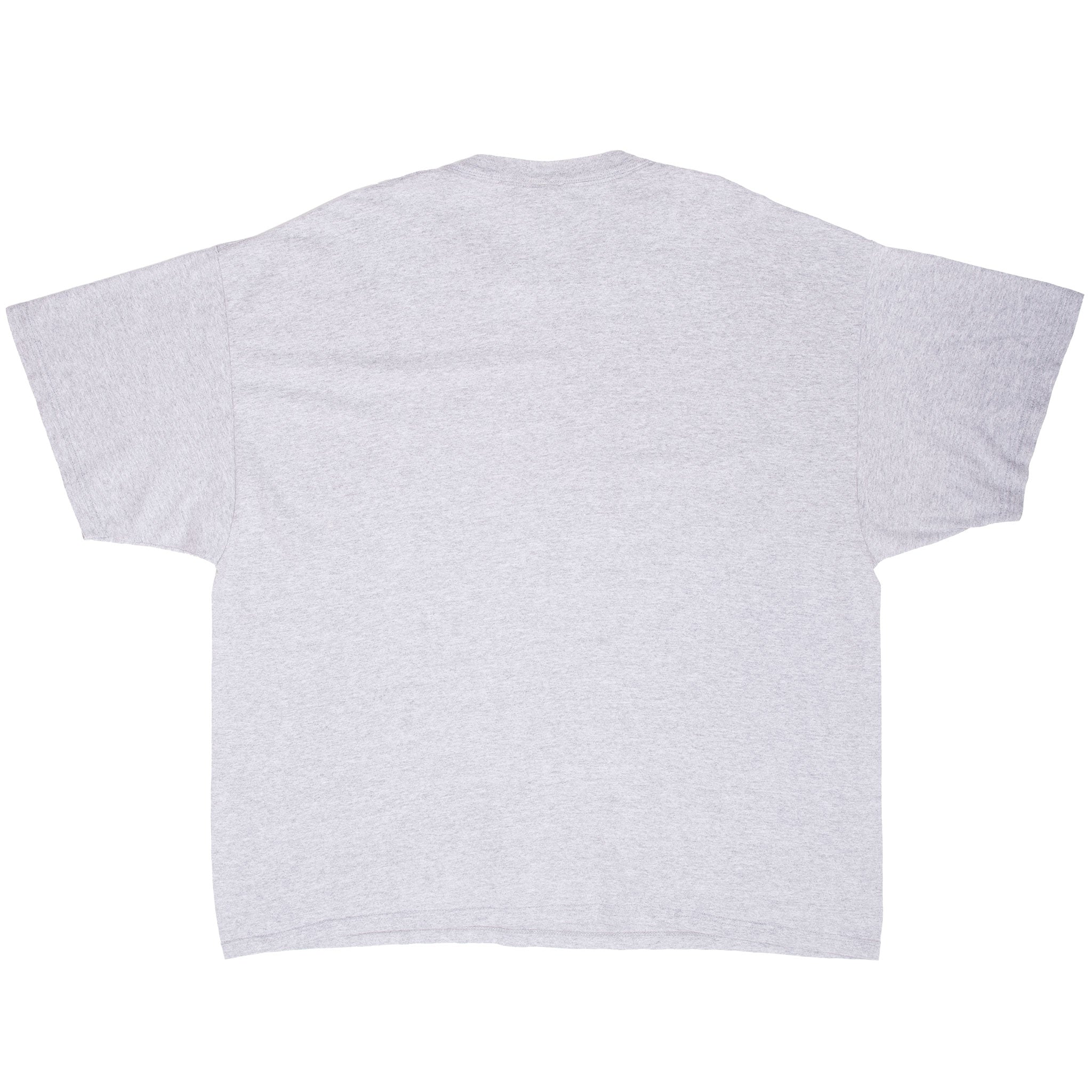 Back of grey Nike short-sleeve T-shirt with no graphic