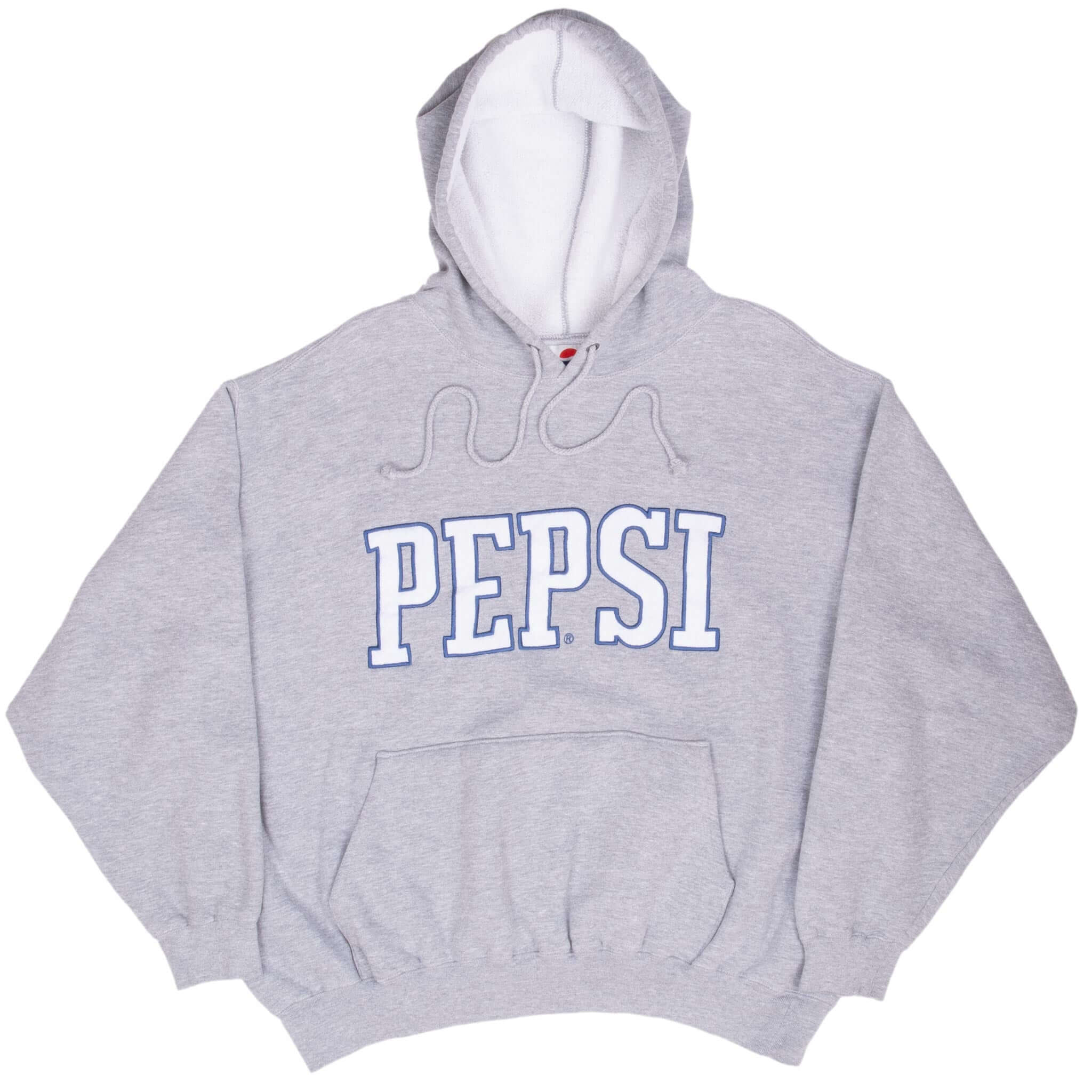 Vintage Pepsi Cola Grey Hoodie Sweatshirt 1990S Size XL