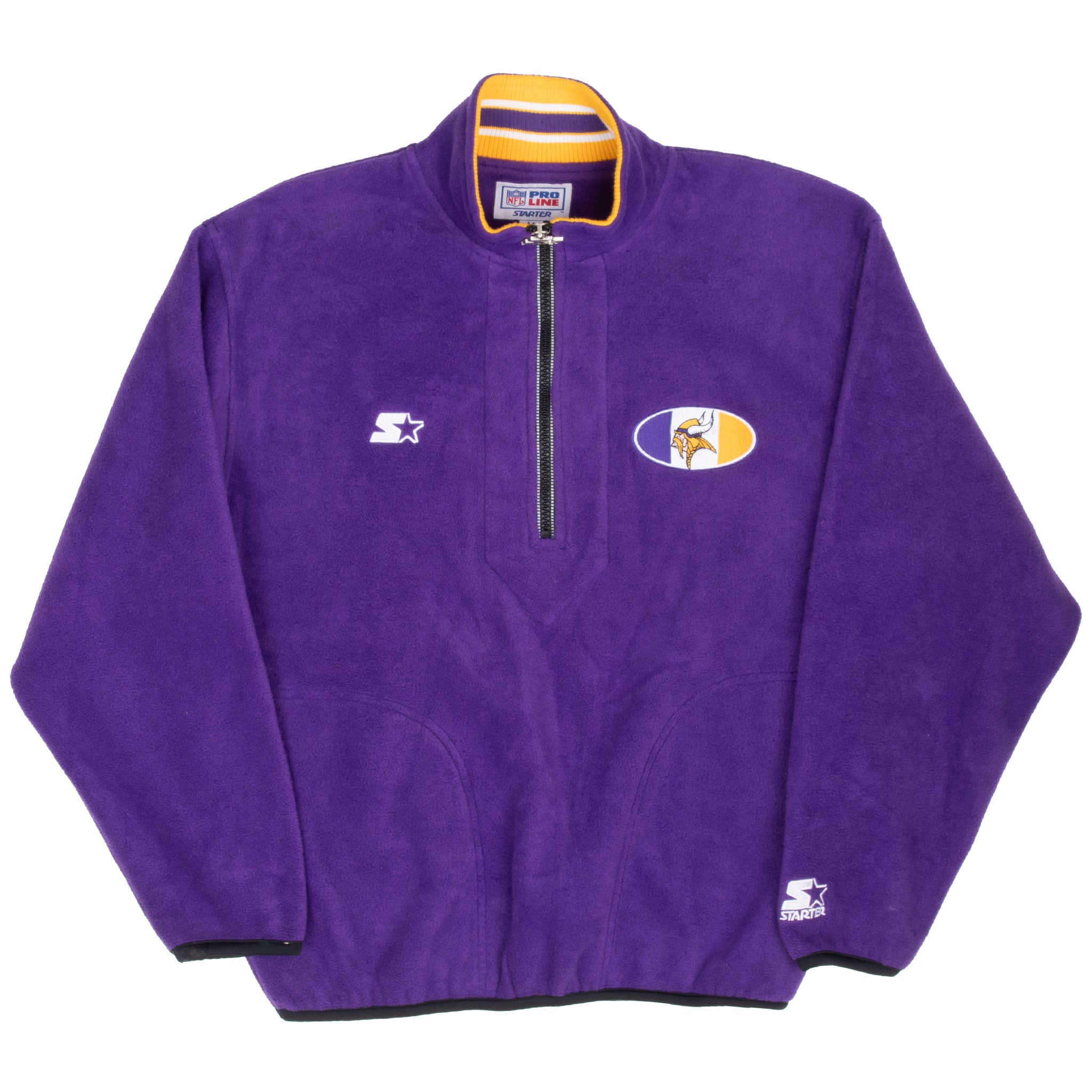 Vintage Nfl Minnesota Vikings Starter Pullover Fleece Jacket 1990S Size Medium