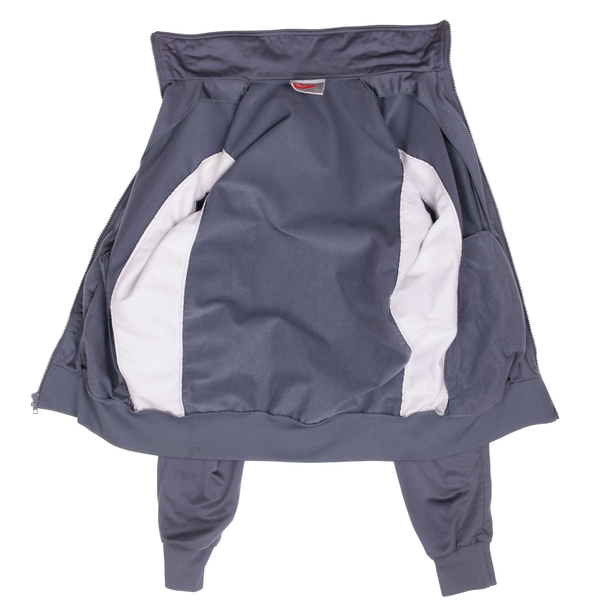 Vintage Nike Grey & White Track Jacket 1980S Size Medium