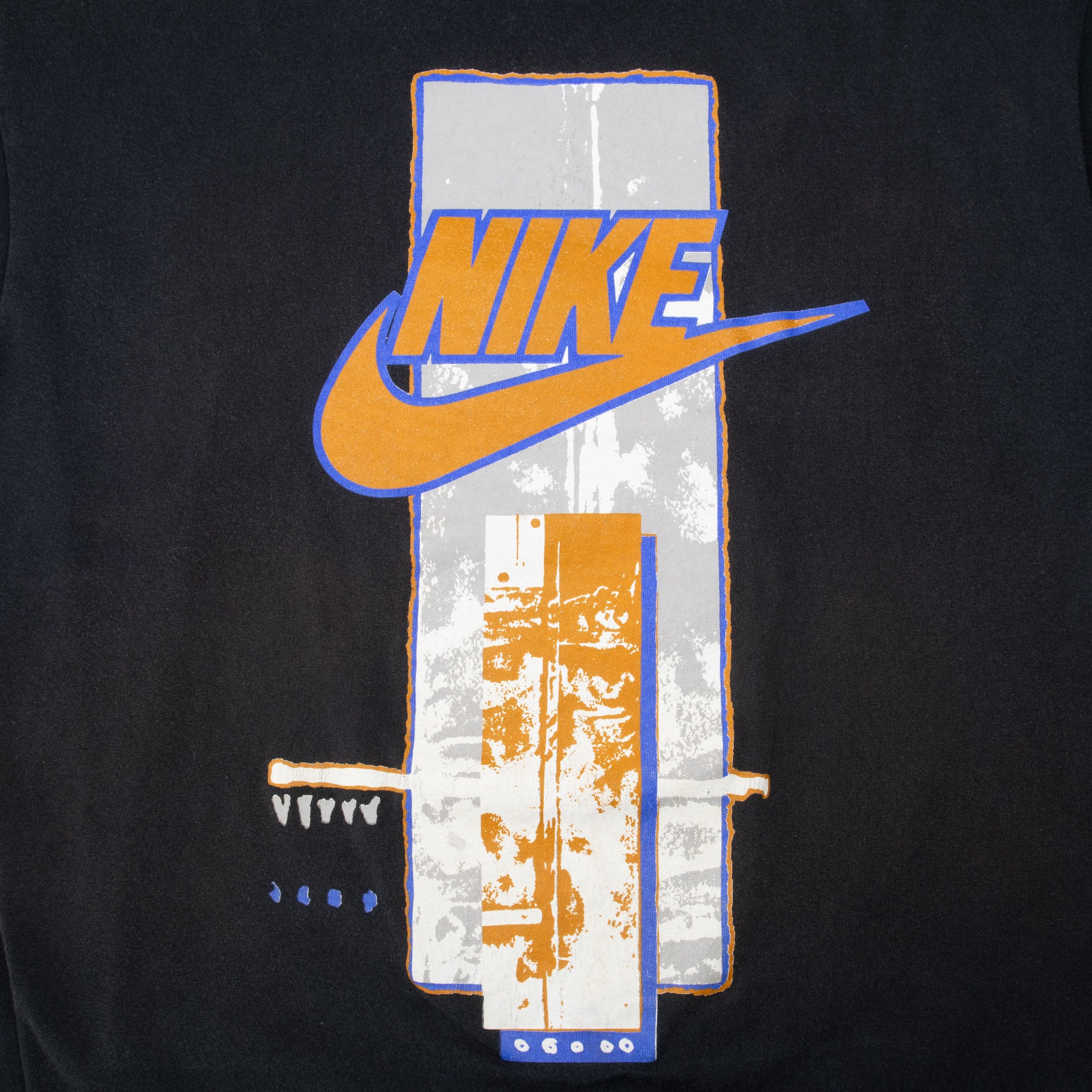 Vintage Black Nike Spell out Tee Shirt 1987-1994 Size Large Made In USA With Single Stitch Sleeves
