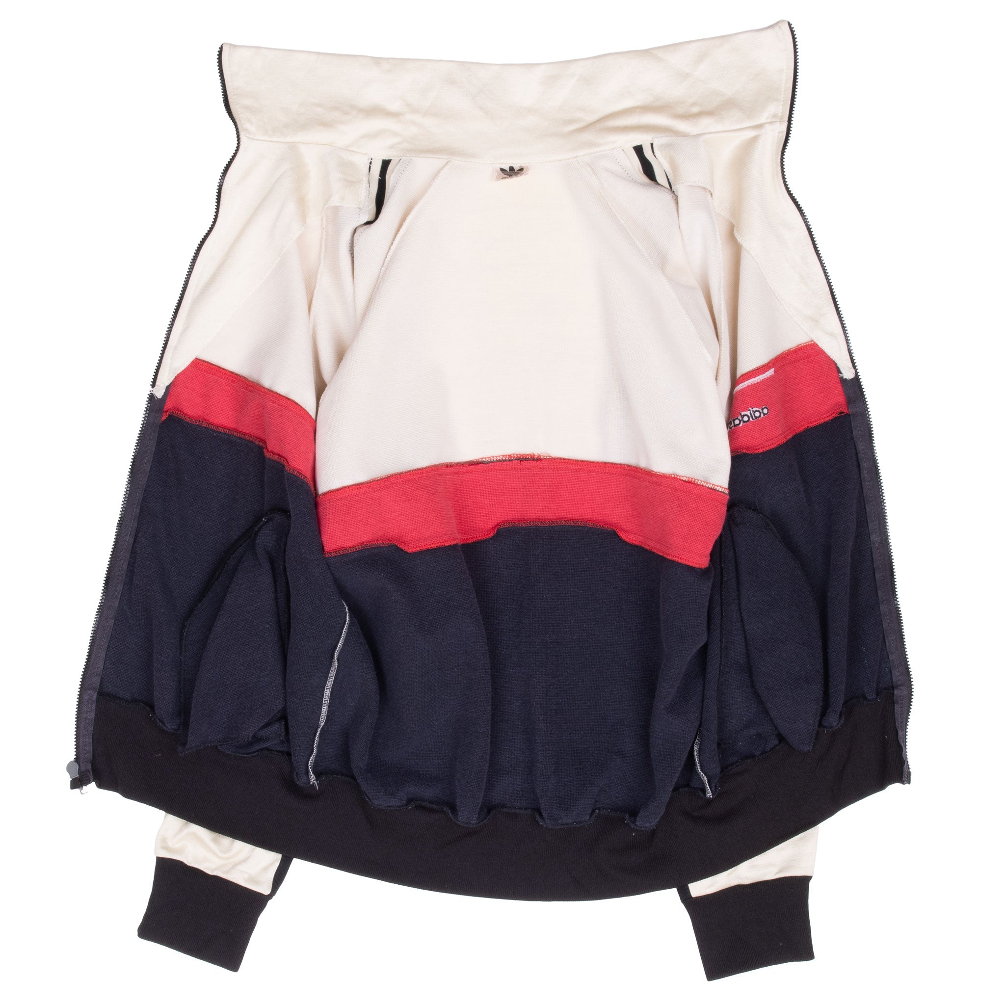 Vintage Adidas Ivory Red Black Track Jacket 1970S Size Medium