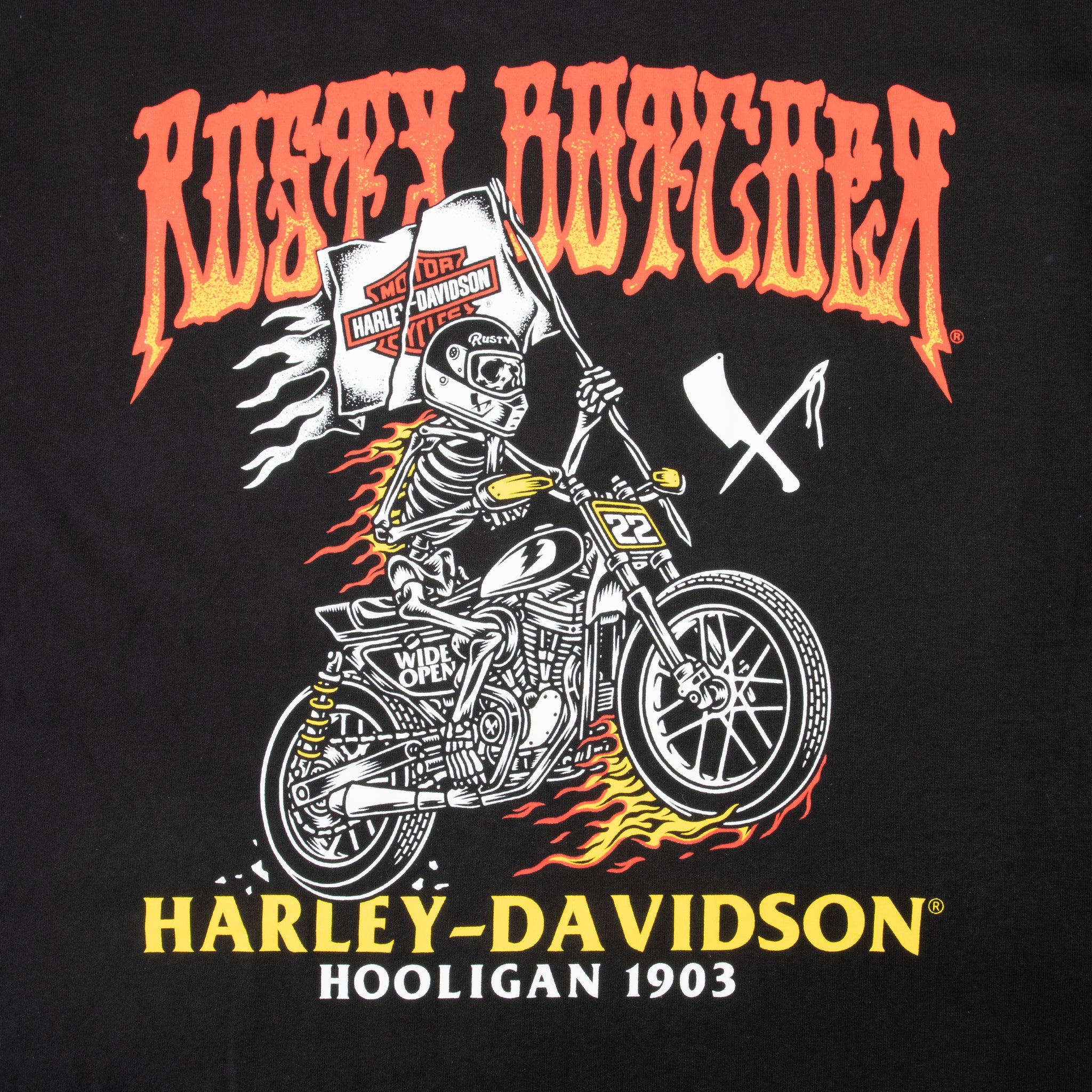 Vintage Harley Davidson Rusty Butcher Hooligan Tee Shirt Size XL Deadstock With Tags