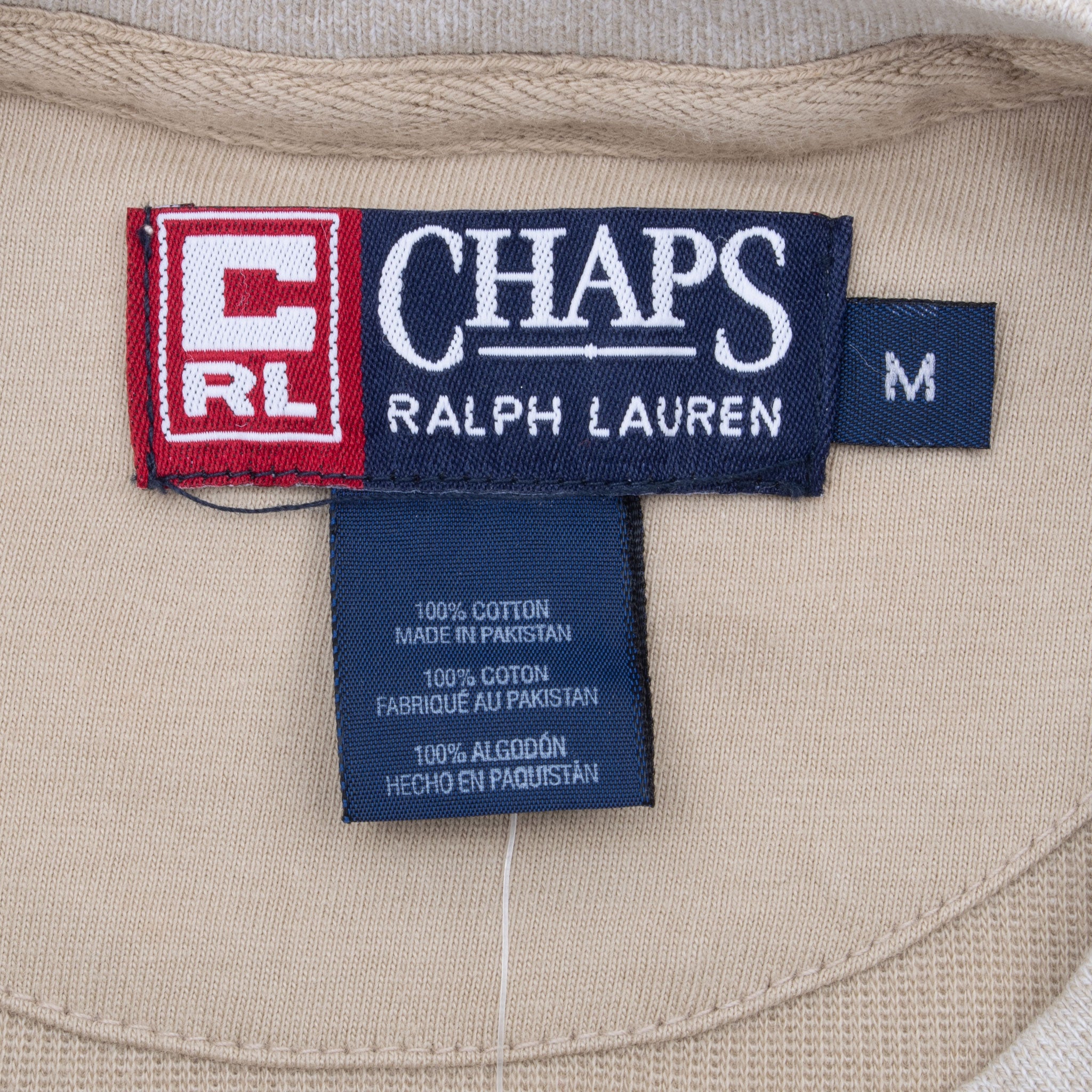 Vintage Chaps Ralph Lauren Ivory Winter Lights Long Sleeve Tee Shirt 1990S Size Medium Deadstock