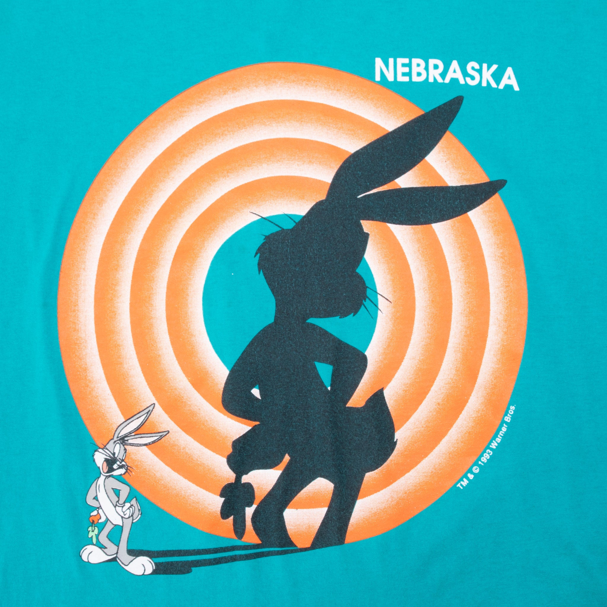 Vintage Looney Tunes Bugs Bunny Nebraska 1993 Tee Shirt Size XL Made In Usa