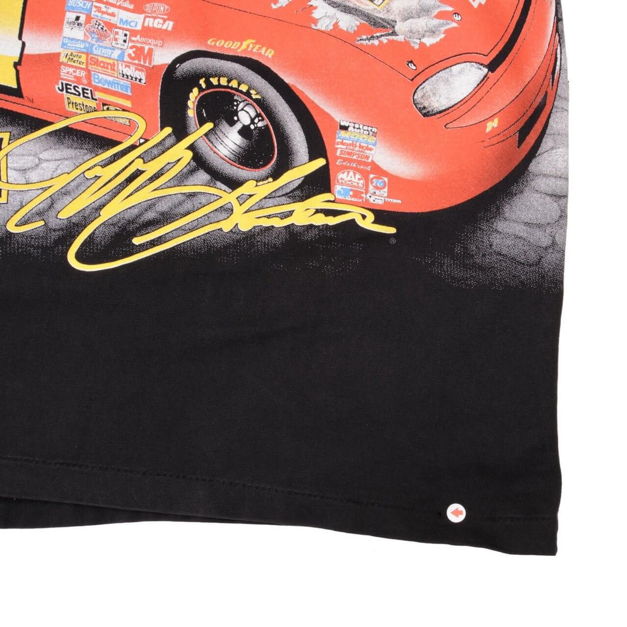 VINTAGE NASCAR ALL OVER PRINT GORDON JURASSIC PARK 1997 TEE SHIRT LARGE MADE USA