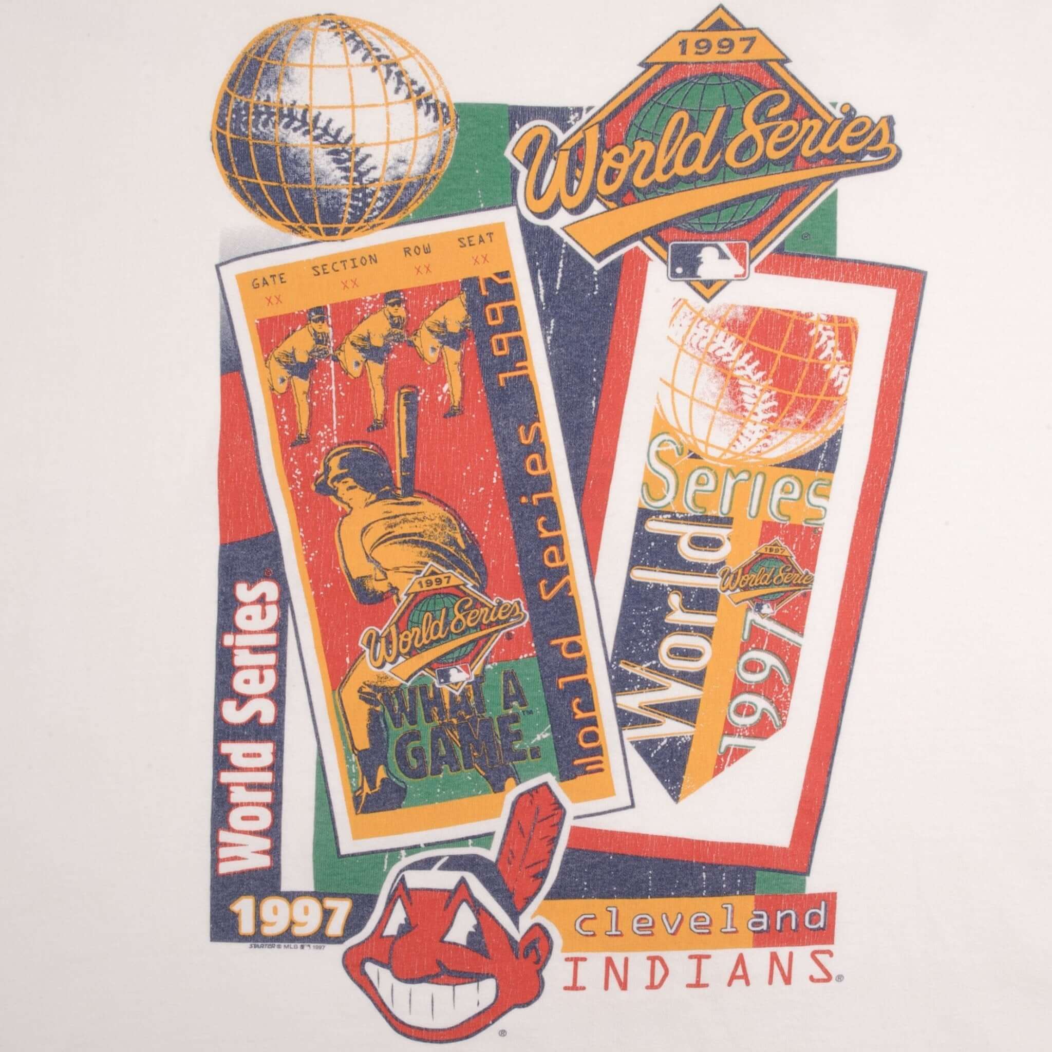 Vintage MLB Cleveland Indians World Series 1997 Tee Shirt Size XL Made In USA With Single Stitch Sleeves