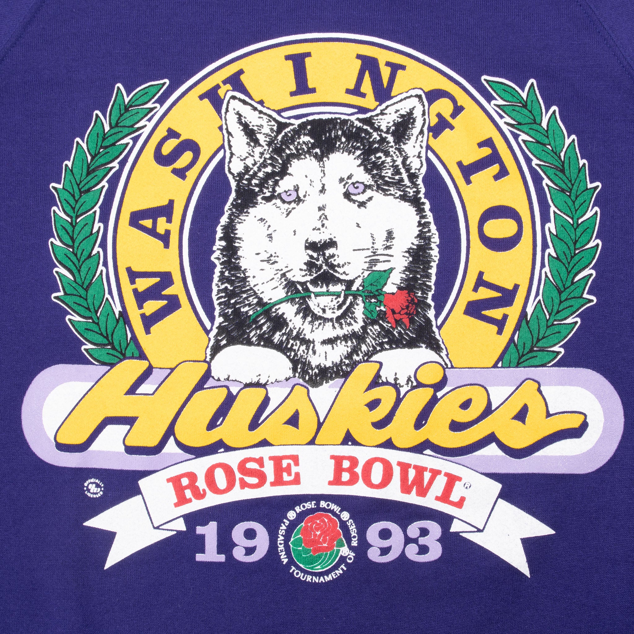 Vintage Ncaa Washington Huskies Rose Bowl Sweatshirt 1993 Size 2XL Made In Usa
