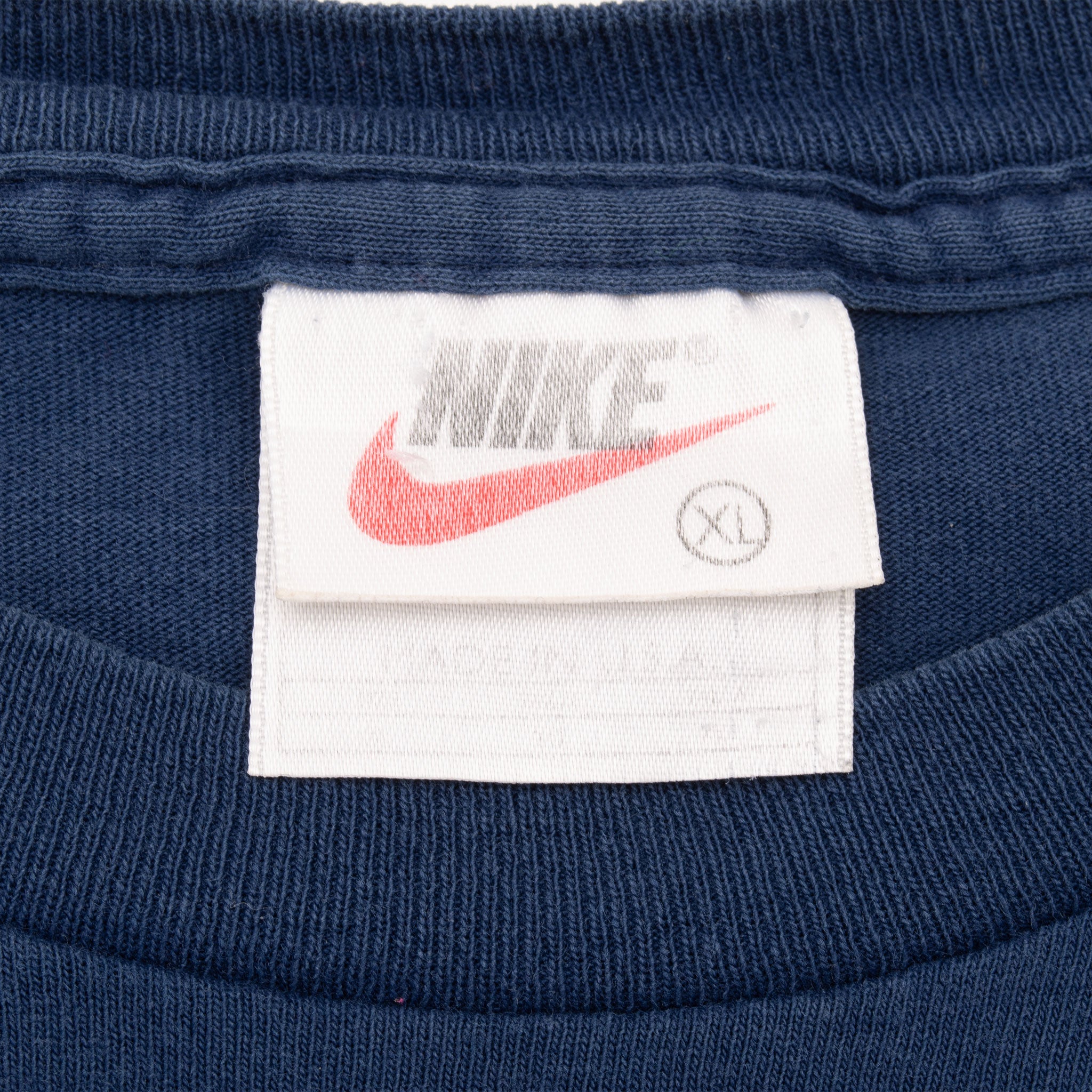 Vintage Nike Navy Classic Swoosh Tee Shirt 1990S Size XL Made In USA