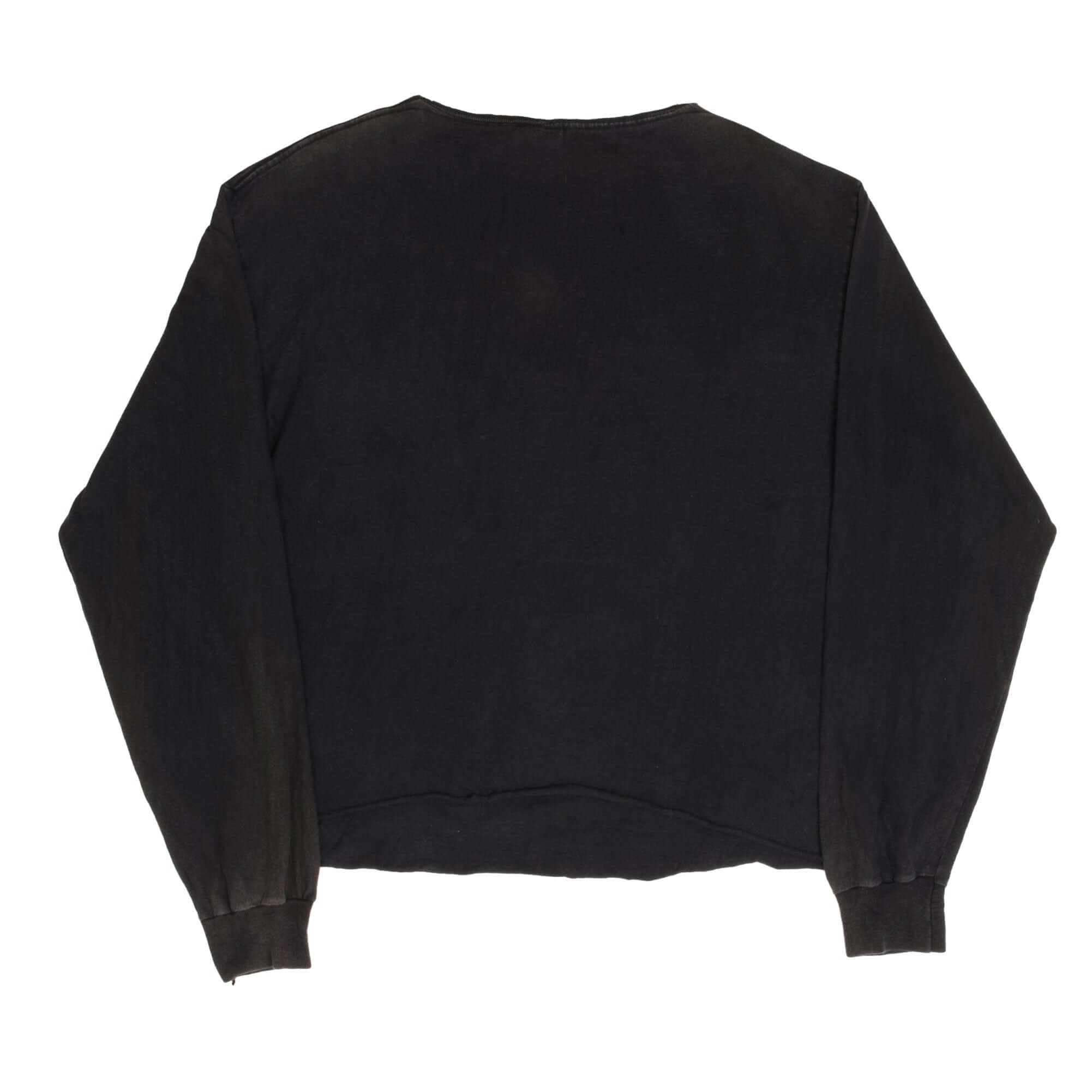 Vintage 3D Emblem American Indian Cropped Long Sleeve Tee Shirt 1989 Size Large Made In USA