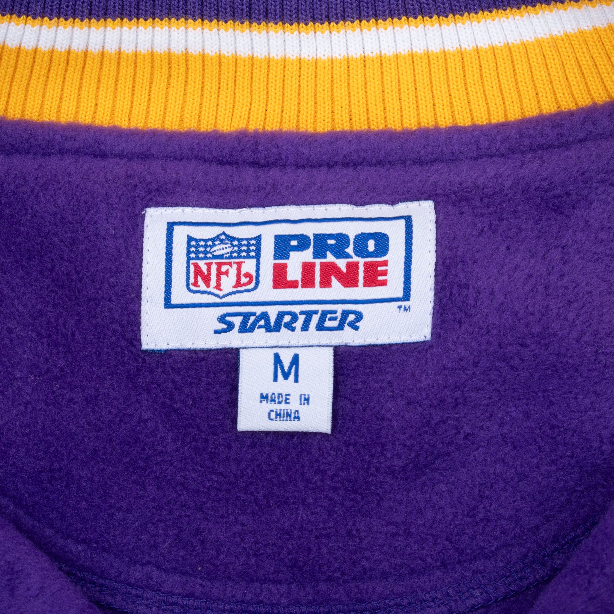 Vintage Nfl Minnesota Vikings Starter Pullover Fleece Jacket 1990S Size Medium