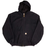Vintage Carhartt Black Hooded Active Jacket J131BLK Size 3XL Made In Usa