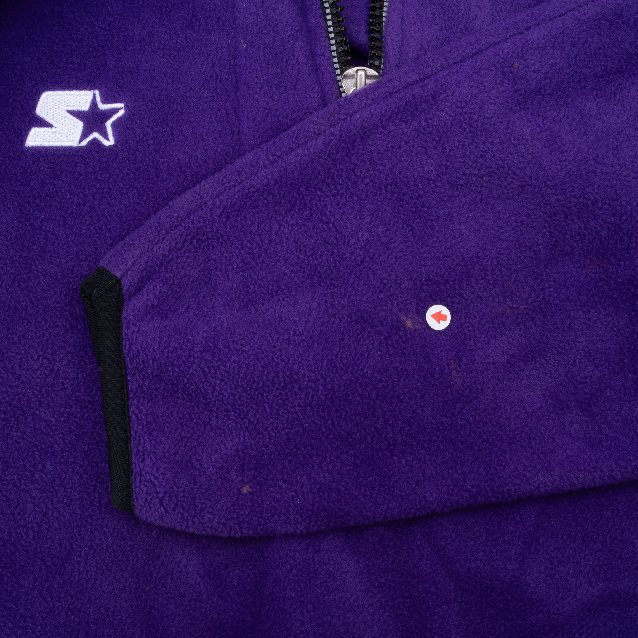 VINTAGE NFL MINNESOTA VIKINGS STARTER PULLOVER FLEECE JACKET 1990S MEDIUM