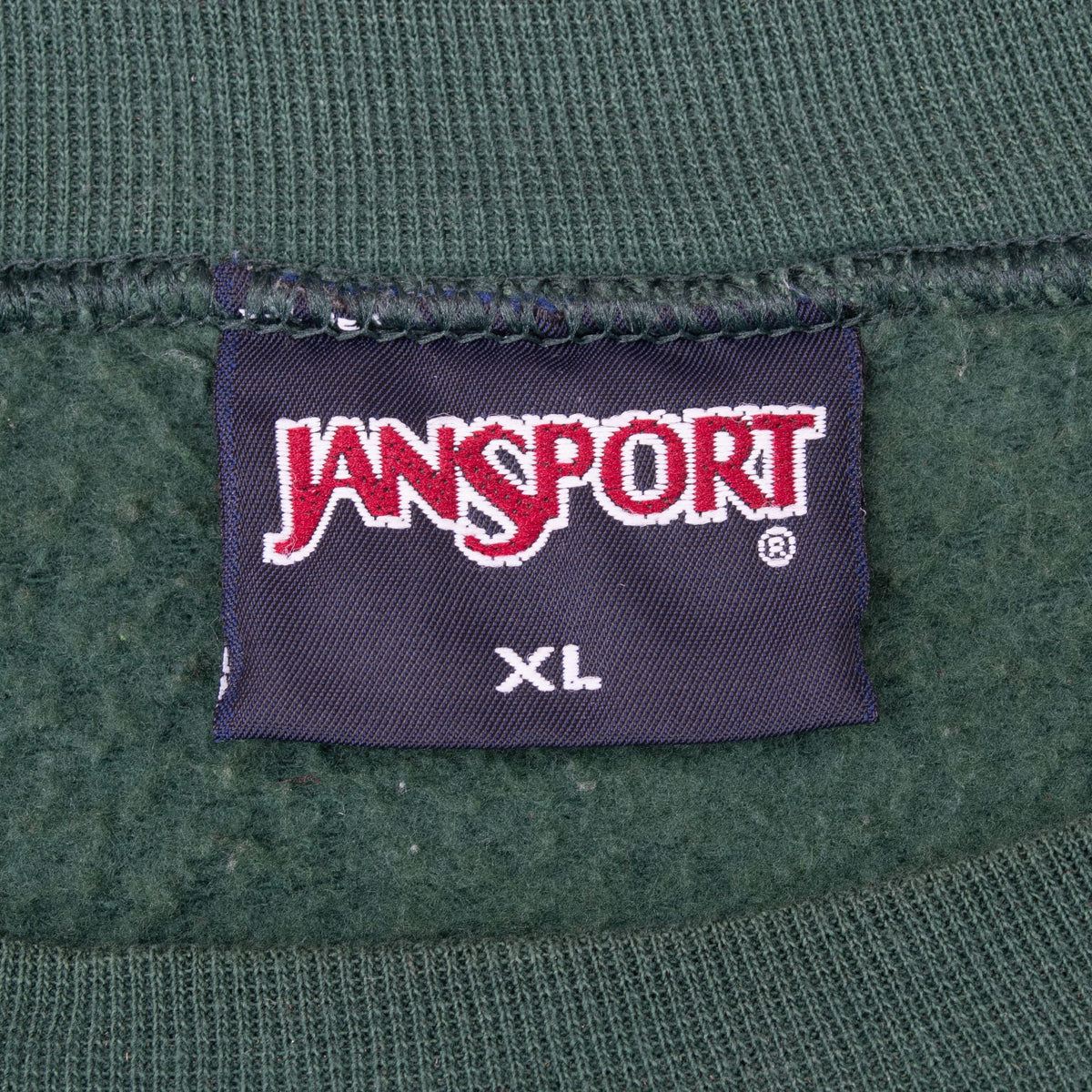 JanSport XL neck tag inside green Ravens sweatshirt