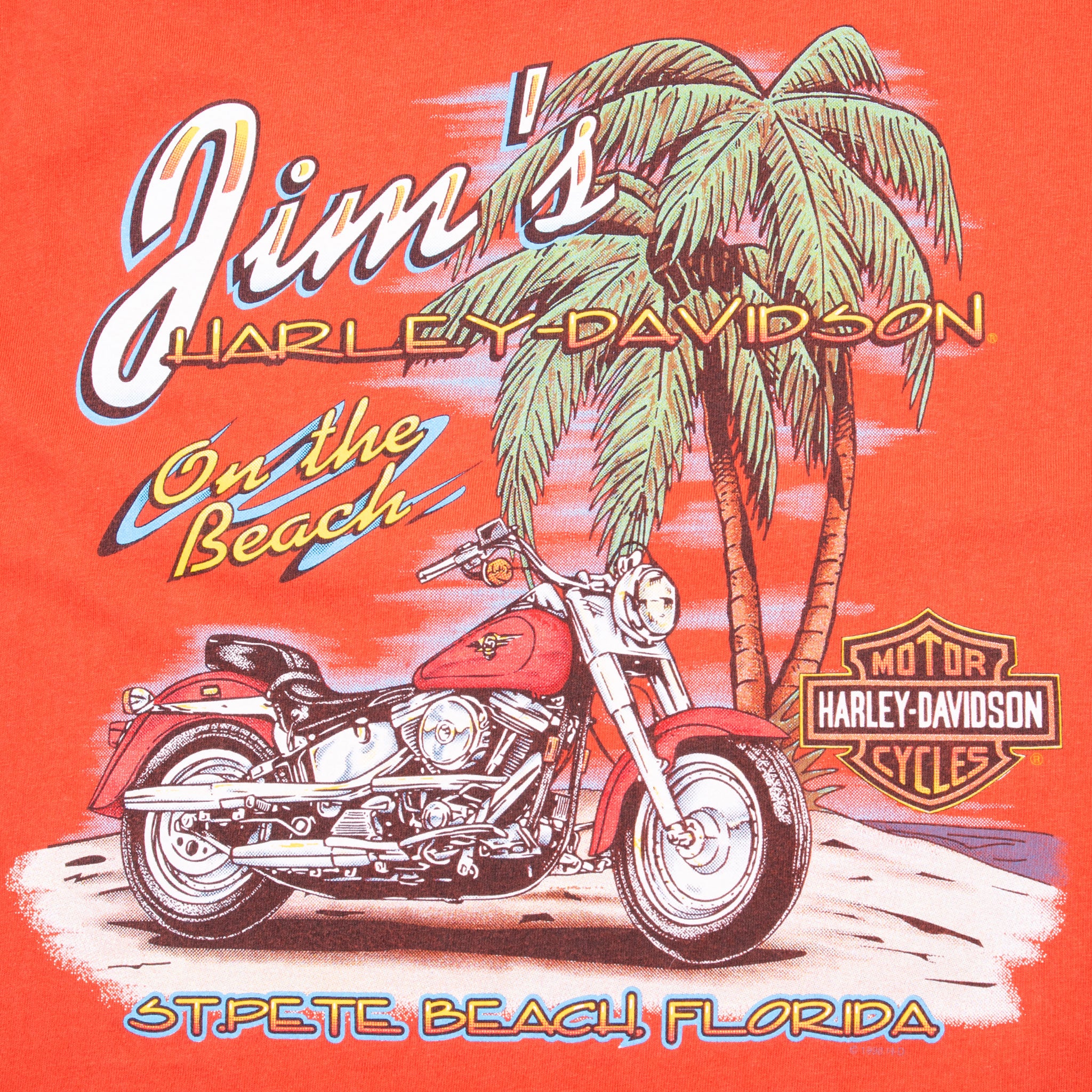 Vintage Harley Davidson St Pete Florida 2008 Tee Shirt Size Large Made In Usa