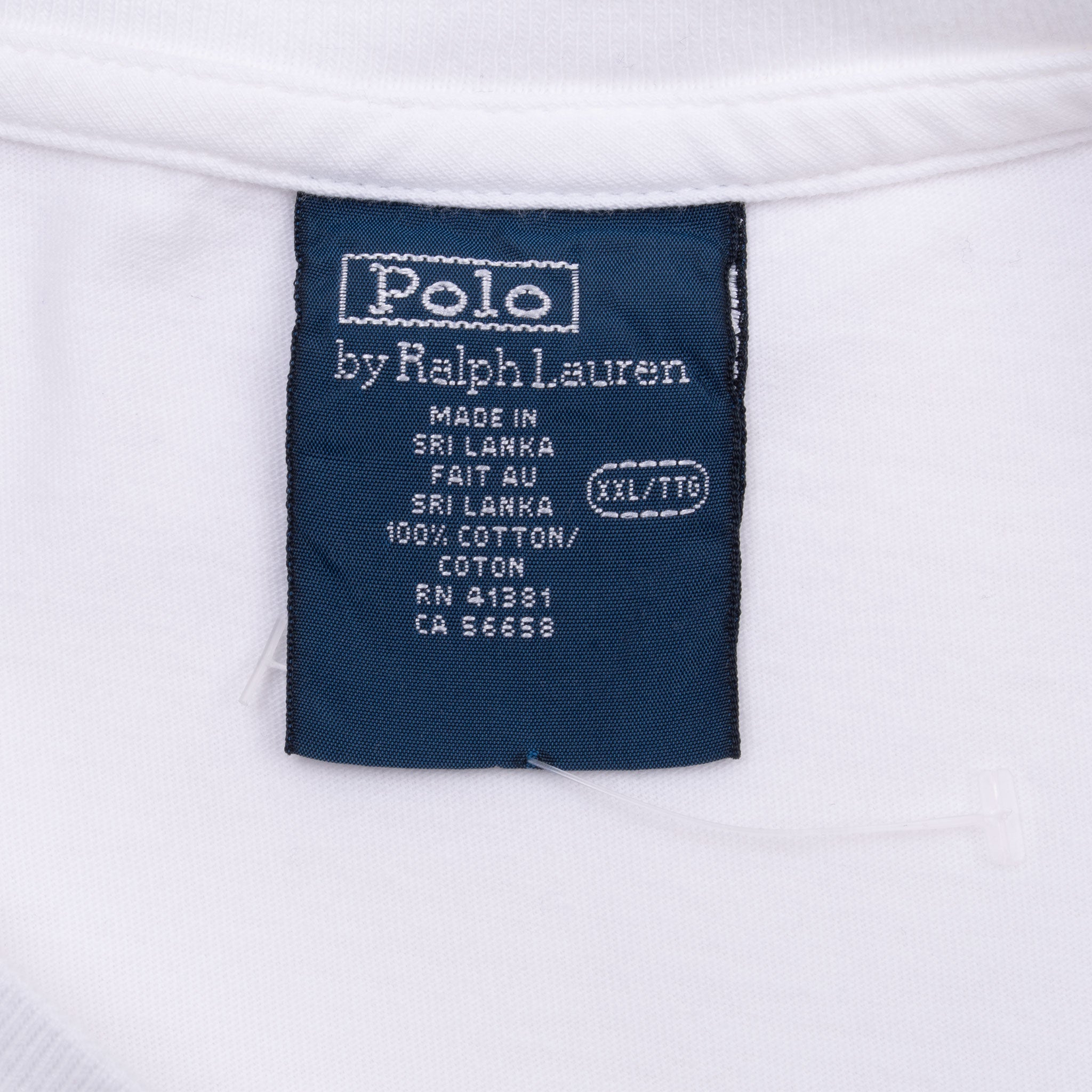 Vintage Ralph Lauren Polo Bear Fisherman White Tee Shirt 1990S Size 2XL With Single Stitch Sleeves Deadstock