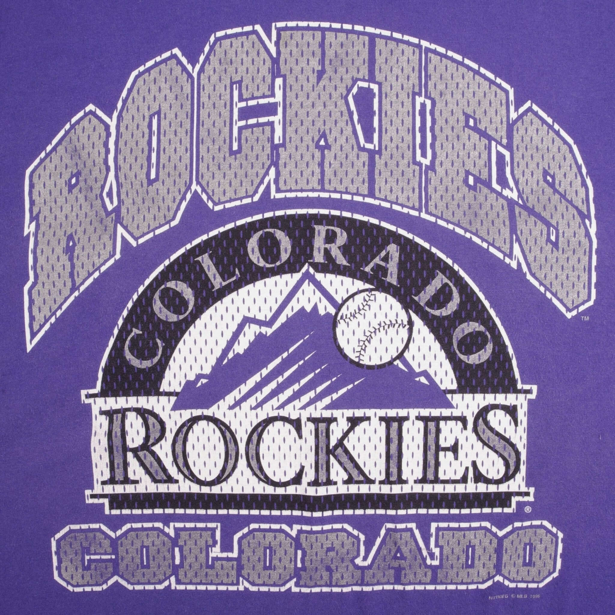 Vintage Purple MLB Colorado Rockies Tee Shirt 1996 Size Large Made In USA