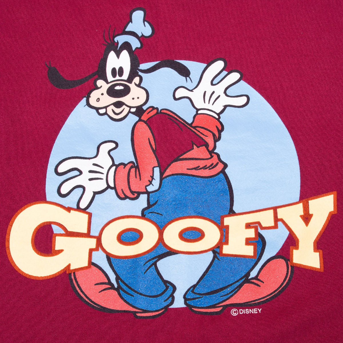Close-up of Goofy character graphic and bold Goofy lettering
