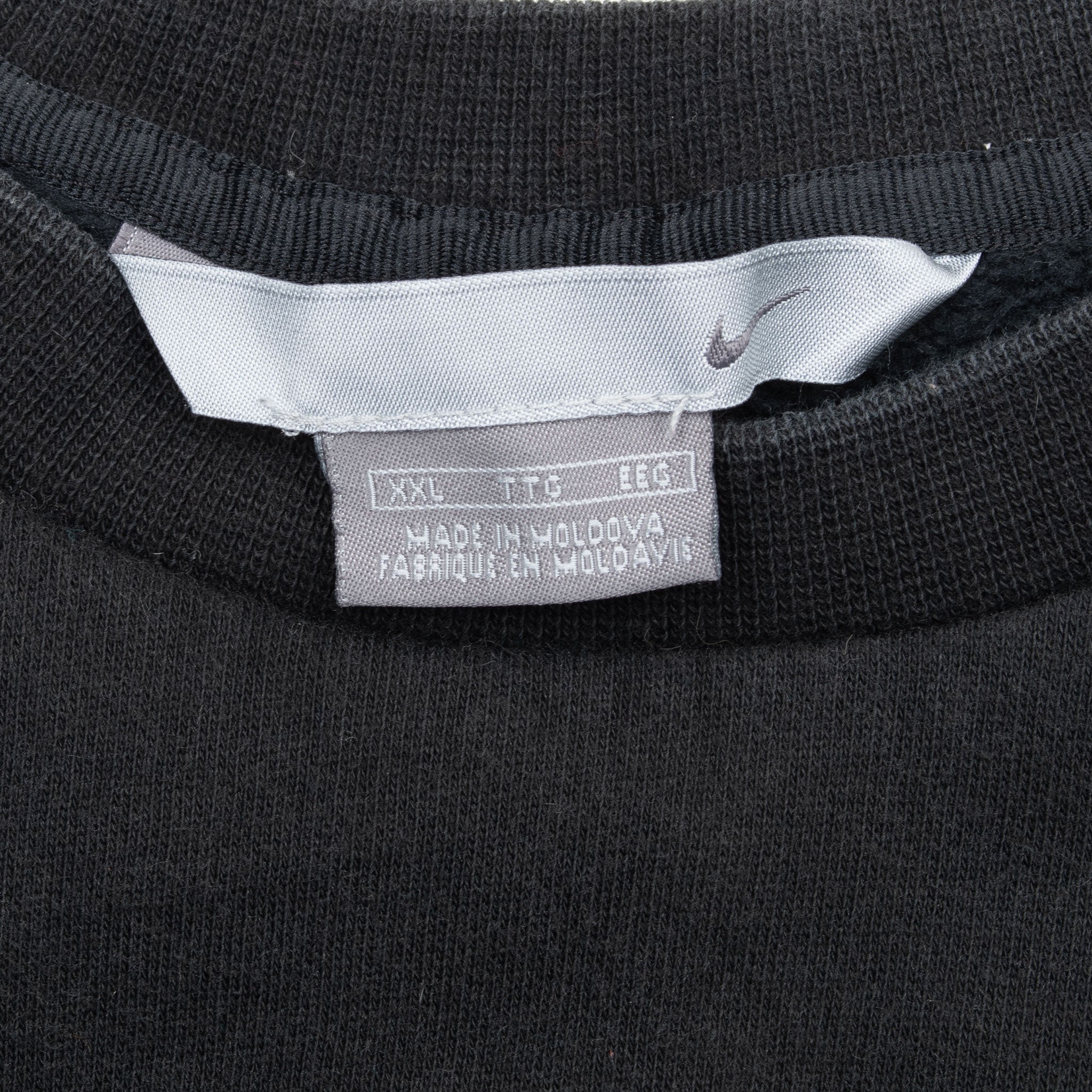 Vintage Nike Classic Swoosh Black Sweatshirt 2000S Size 2XL