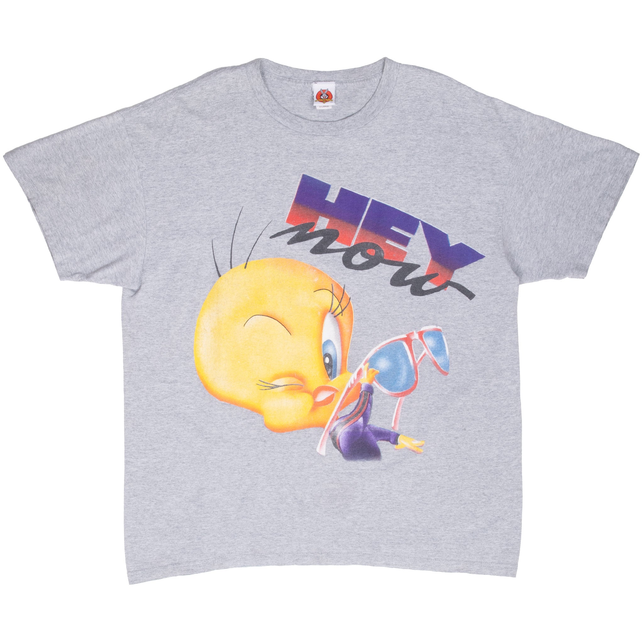 Vintage Looney Tunes Tweety 1998 Grey Tee Shirt Size XL