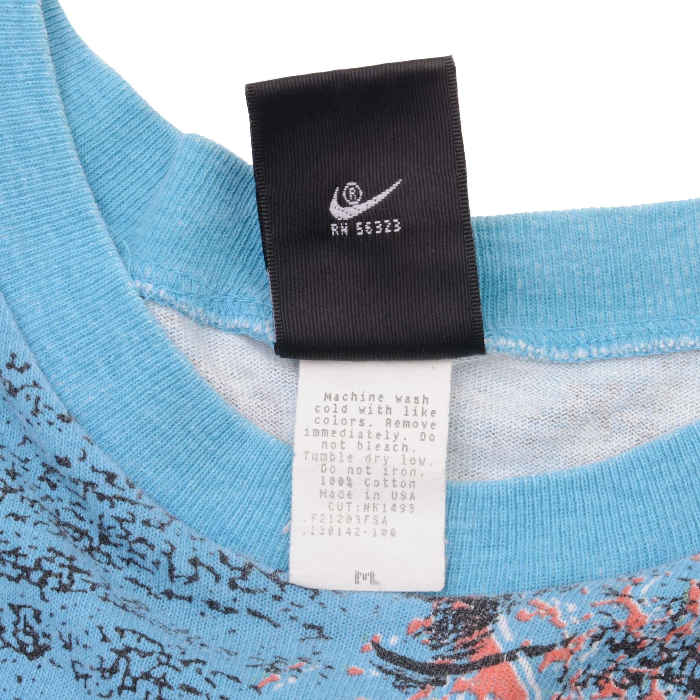 Vintage Nike Flight All Over Print Air Jordan 1990S Tee Shirt Size Medium Made In USA With Single Stitch Sleeves