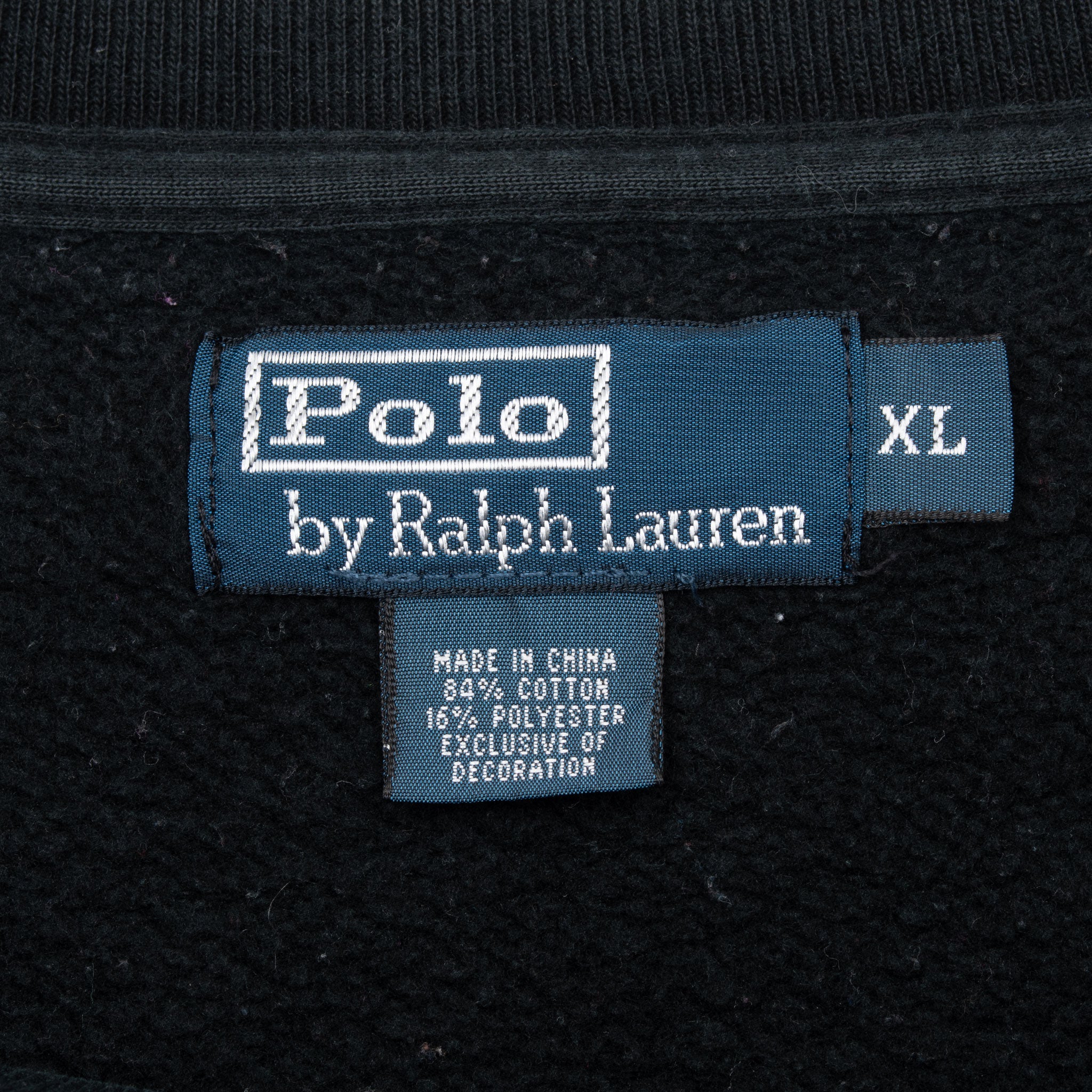 Vintage Ralph Lauren 1990S Classic Black Crewneck Sweatshirt Size XL