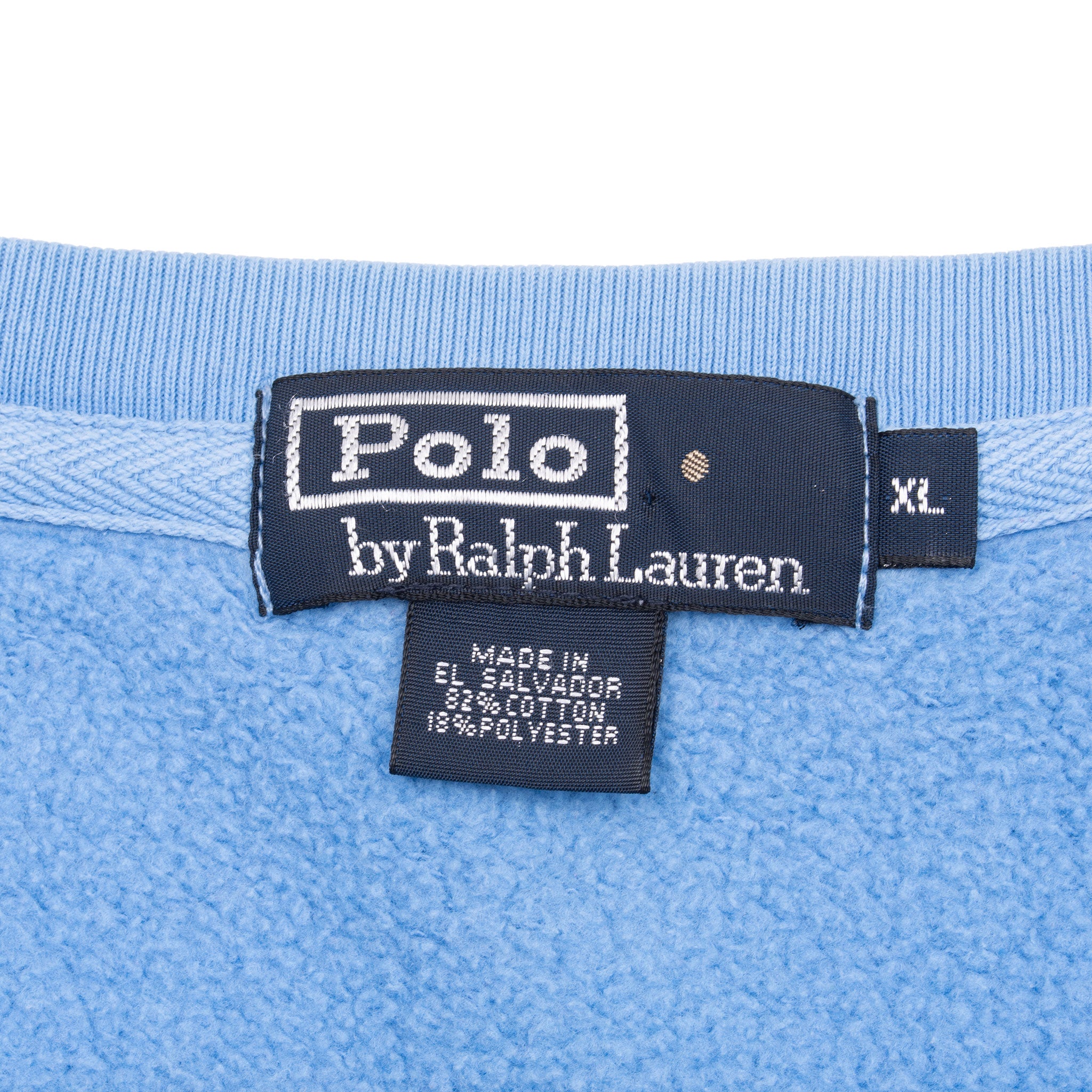 Vintage Ralph Lauren 1990S Classic Pastel Blue Crewneck Sweatshirt Size XL