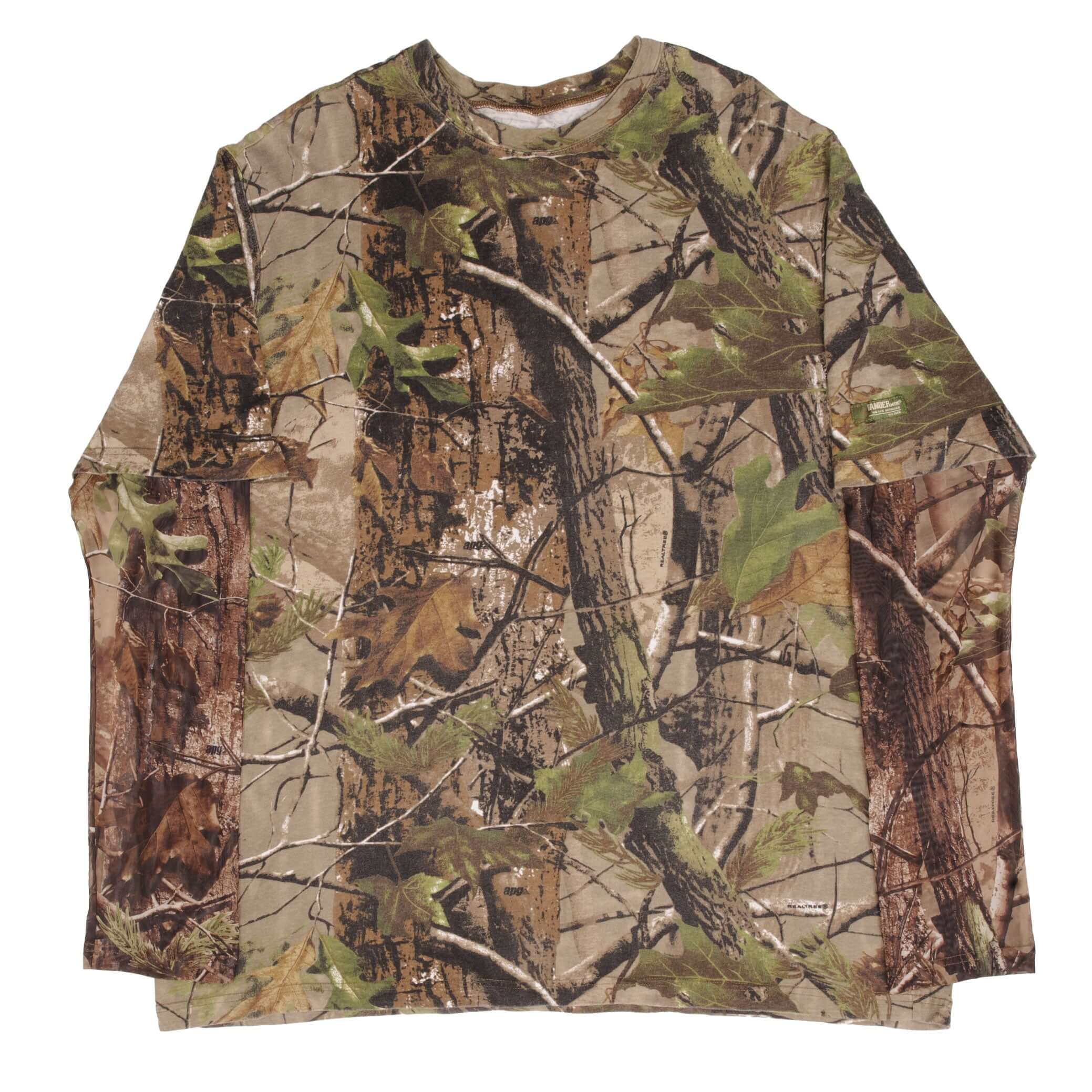 Vintage Hunting Realtree Aphd Camo Long Mesh Sleeve Tee Shirt Size 2XL