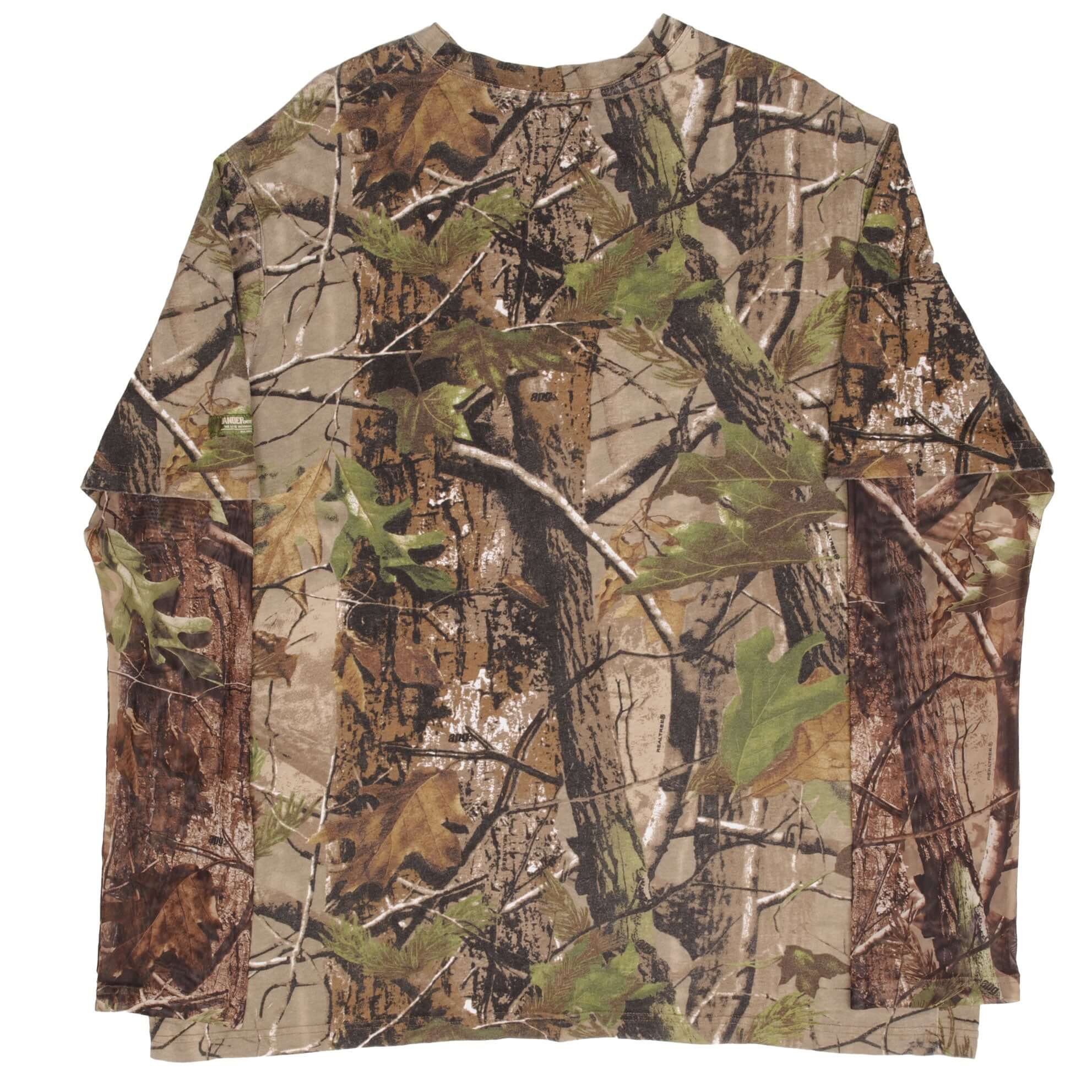 Vintage Hunting Realtree Aphd Camo Long Mesh Sleeve Tee Shirt Size 2XL