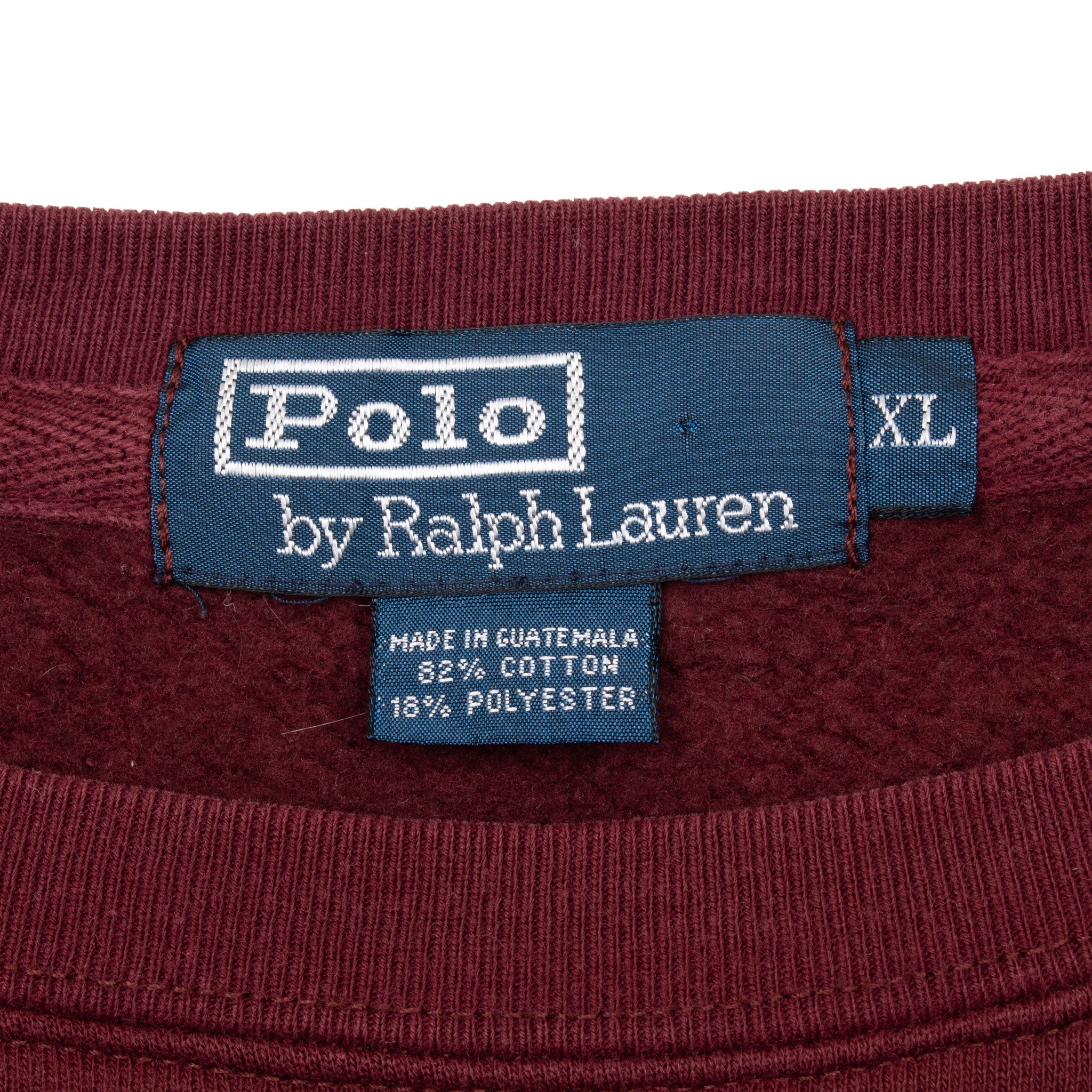 Vintage Ralph Lauren 1990S Classic Burgundy Crewneck Sweatshirt Size XL