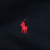 VINTAGE RALPH LAUREN FULL ZIP CLASSIC BLACK HOODIE SWEATSHIRT 1990S MEDIUM