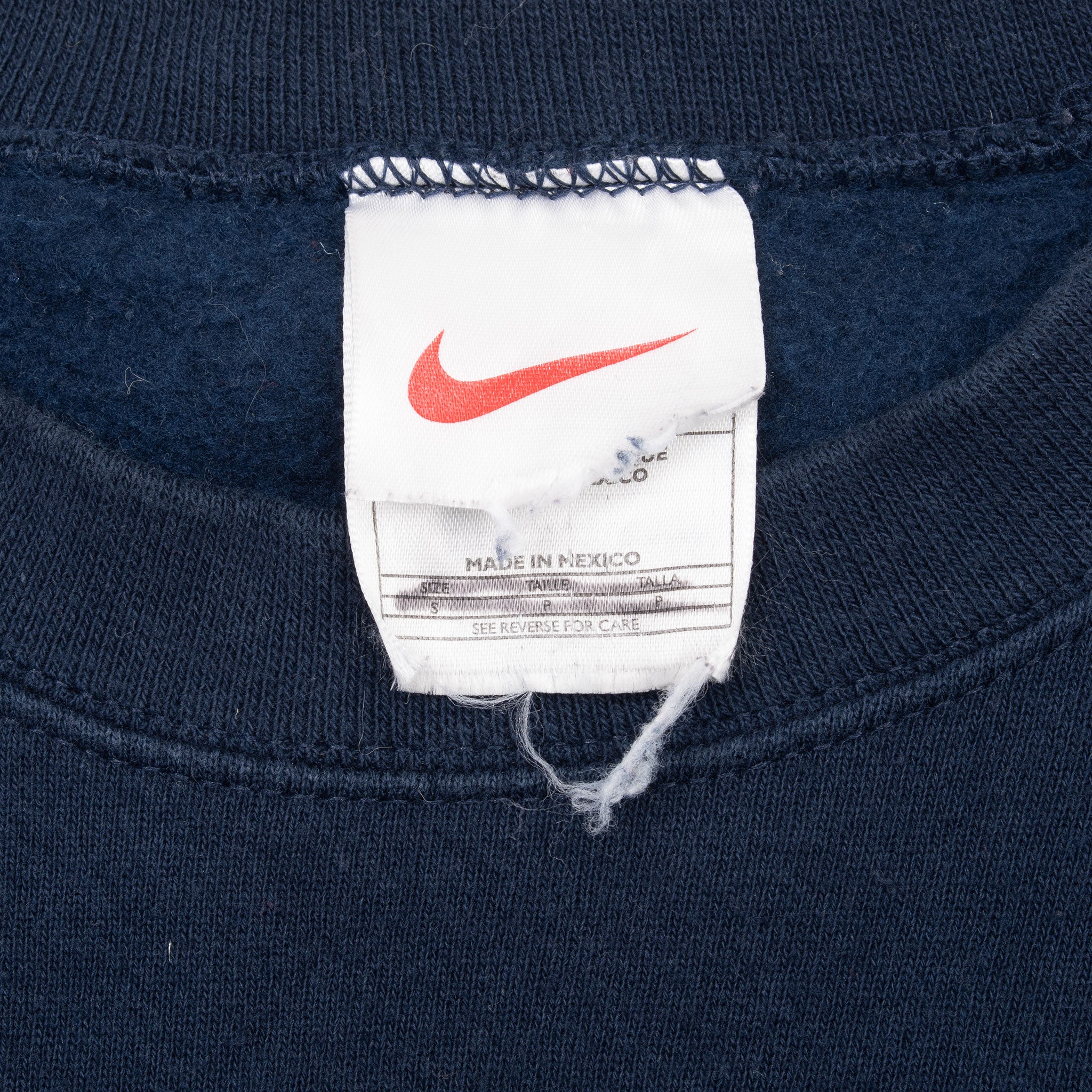 Vintage Classic Nike Swoosh Navy Blue Sweatshirt 1990S Size Small